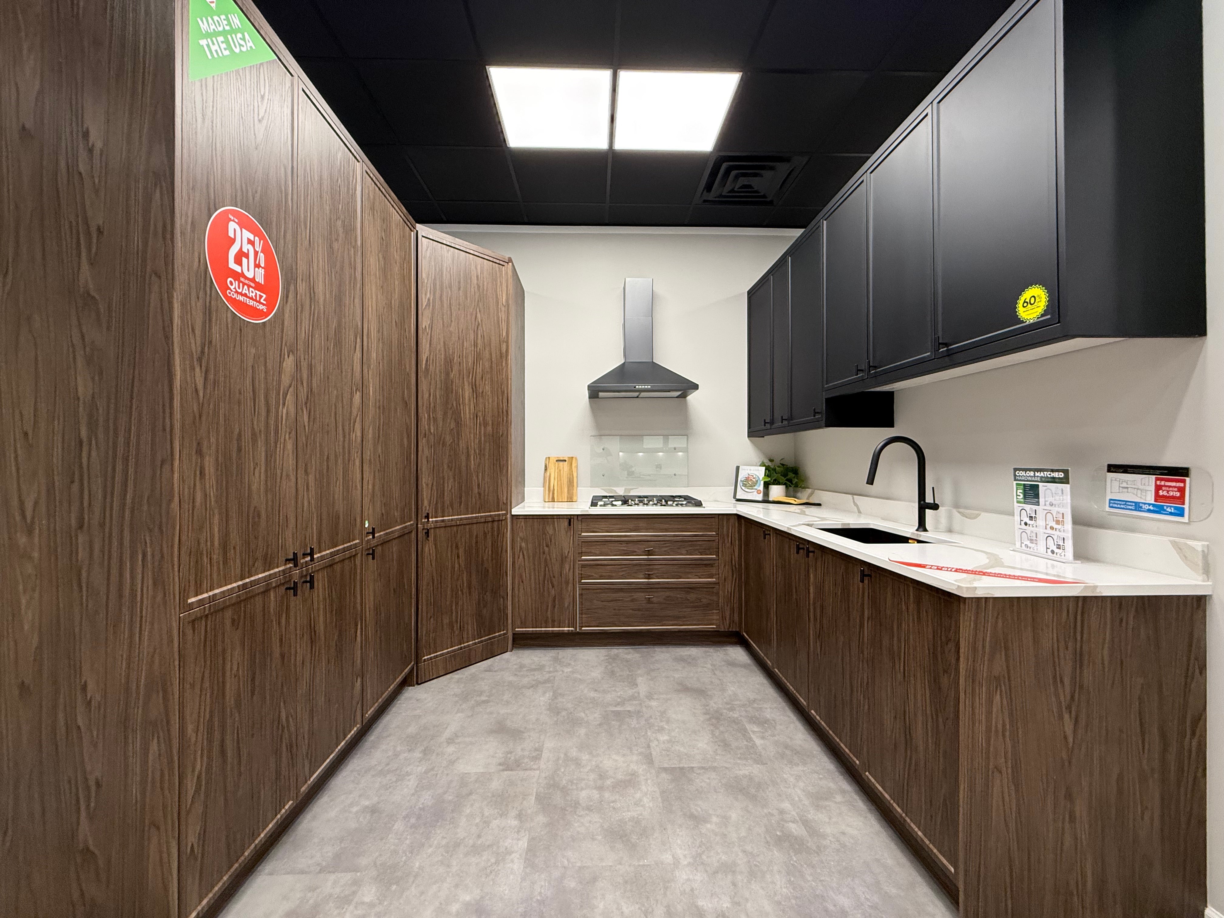 Wren Shaker Super Slim Juratek Sierra Walnut Grain and Nero Matte Kitchen