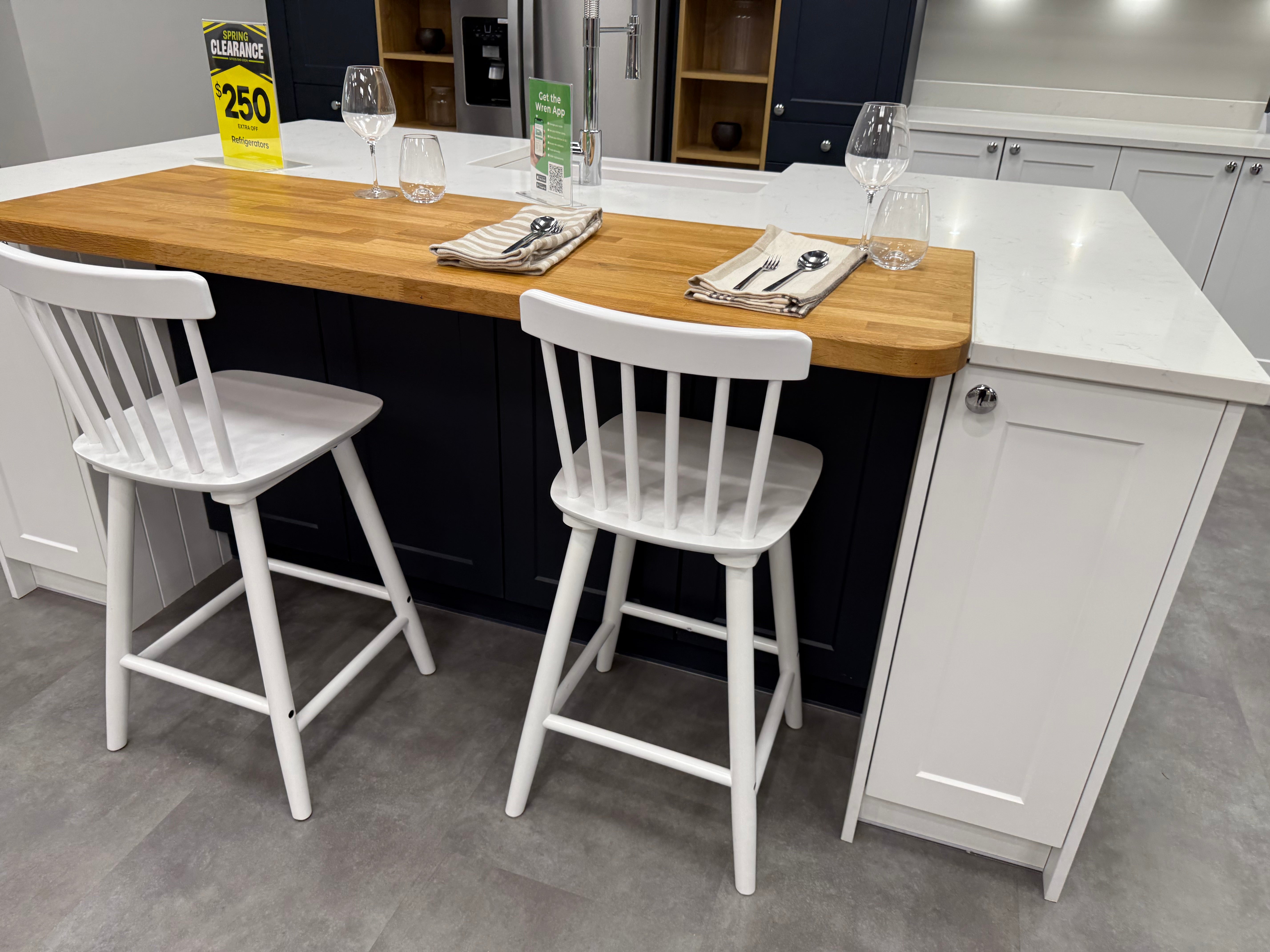 Wren Shaker Chelsea Matte Navy Blue & White Kitchen with Island