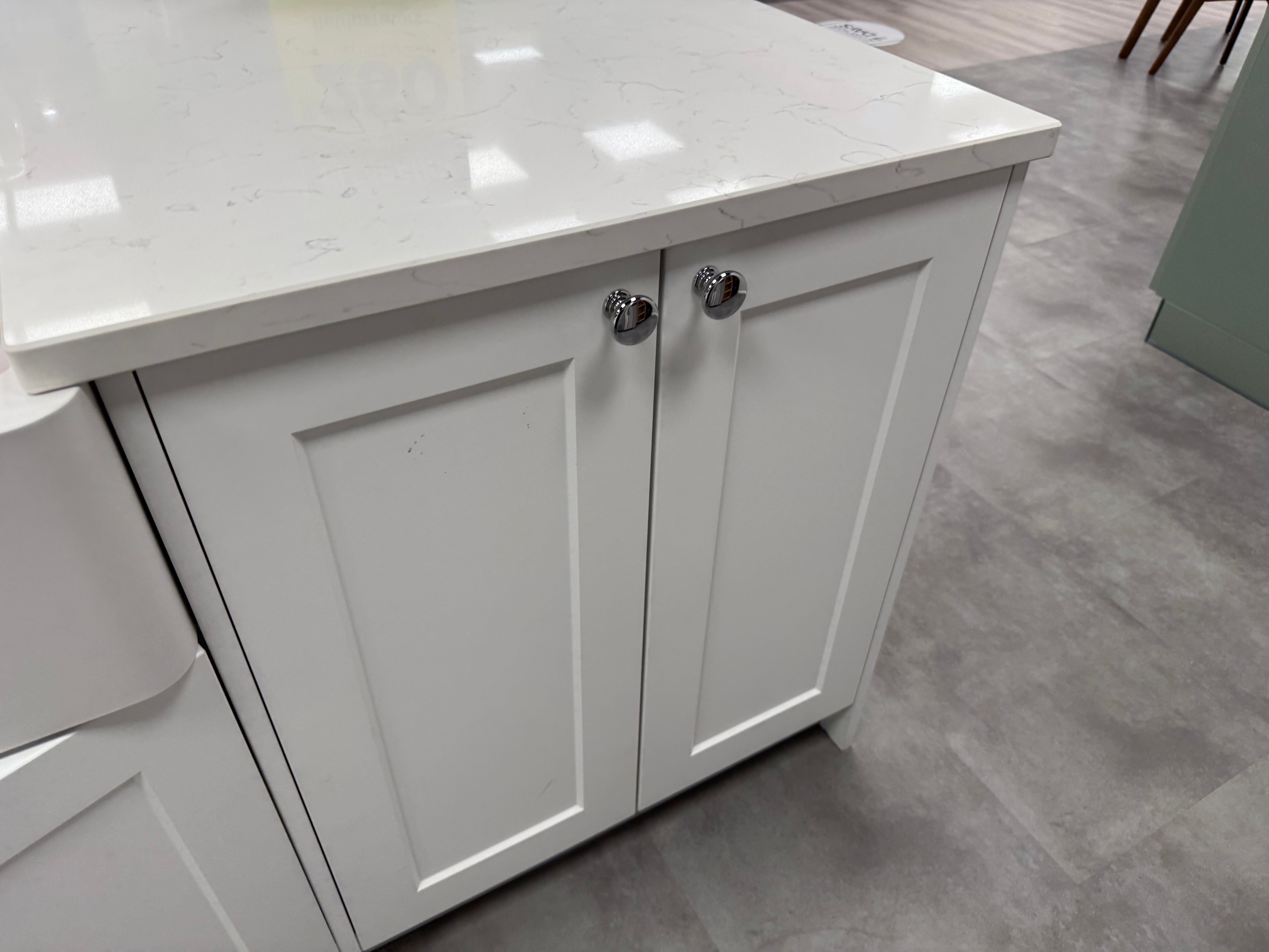 Wren Shaker Chelsea Matte Navy Blue & White Kitchen with Island