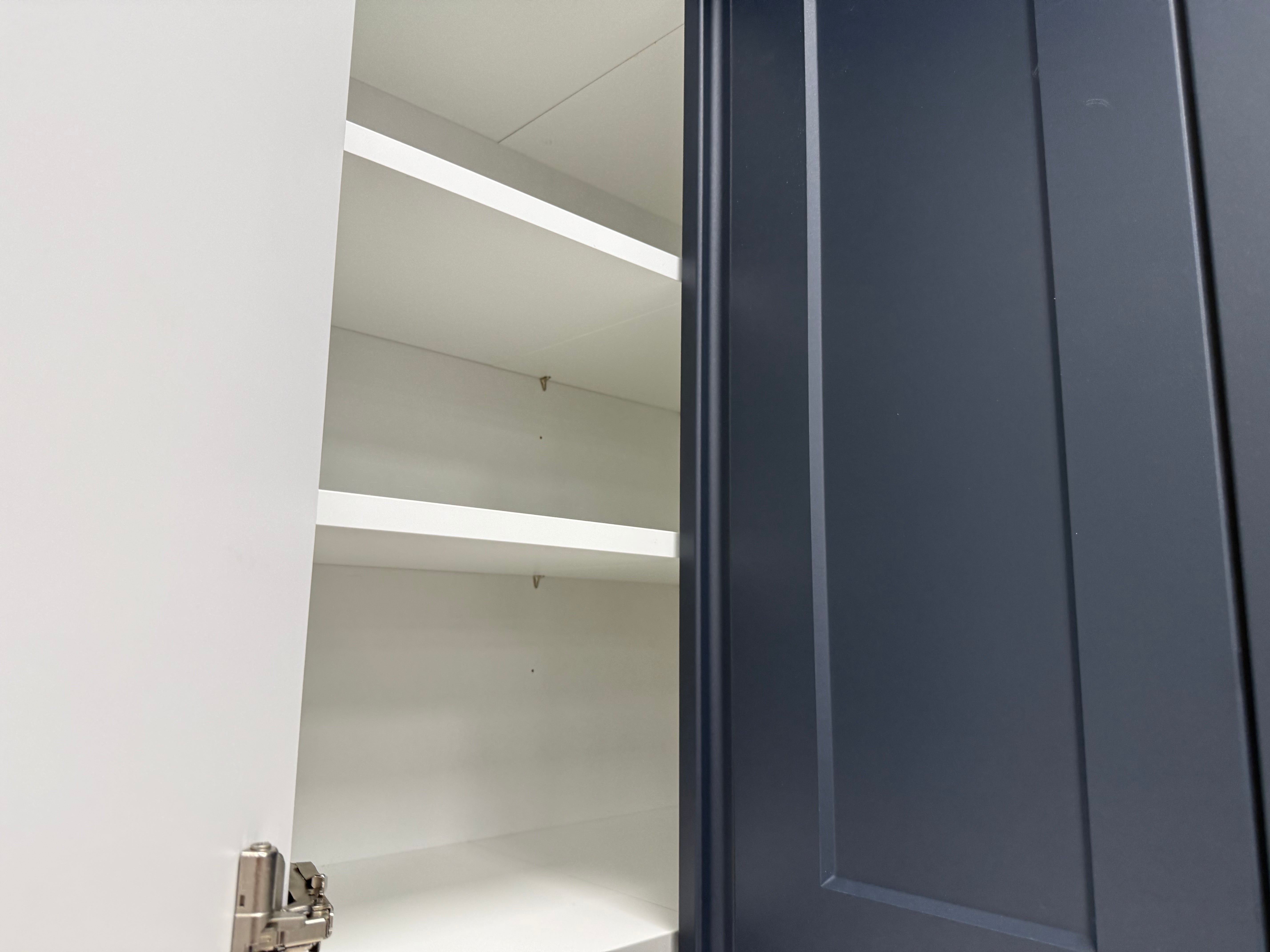 Wren Shaker Chelsea Matte Navy Blue & White Kitchen with Island