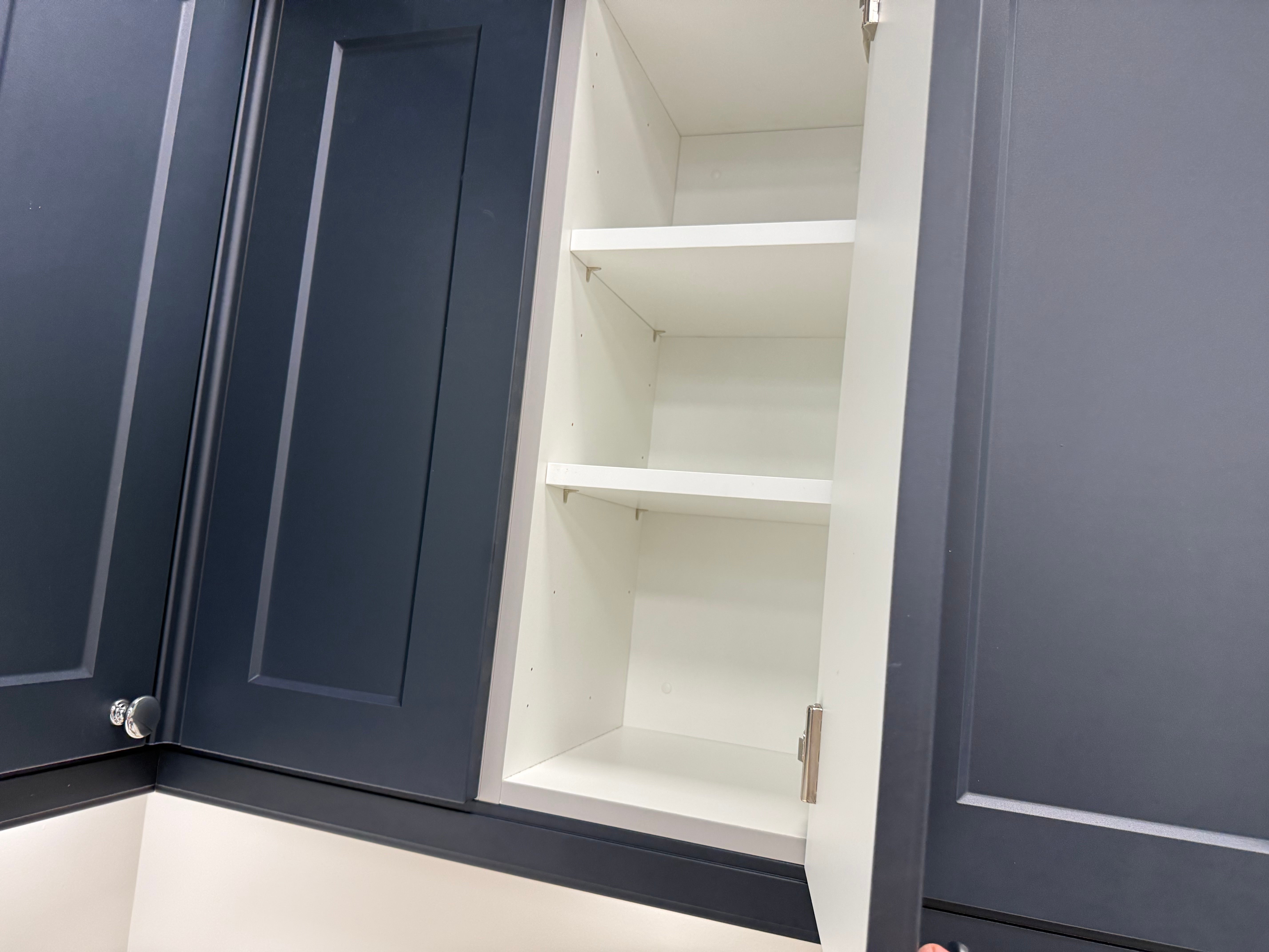 Wren Shaker Chelsea Matte Navy Blue & White Kitchen with Island