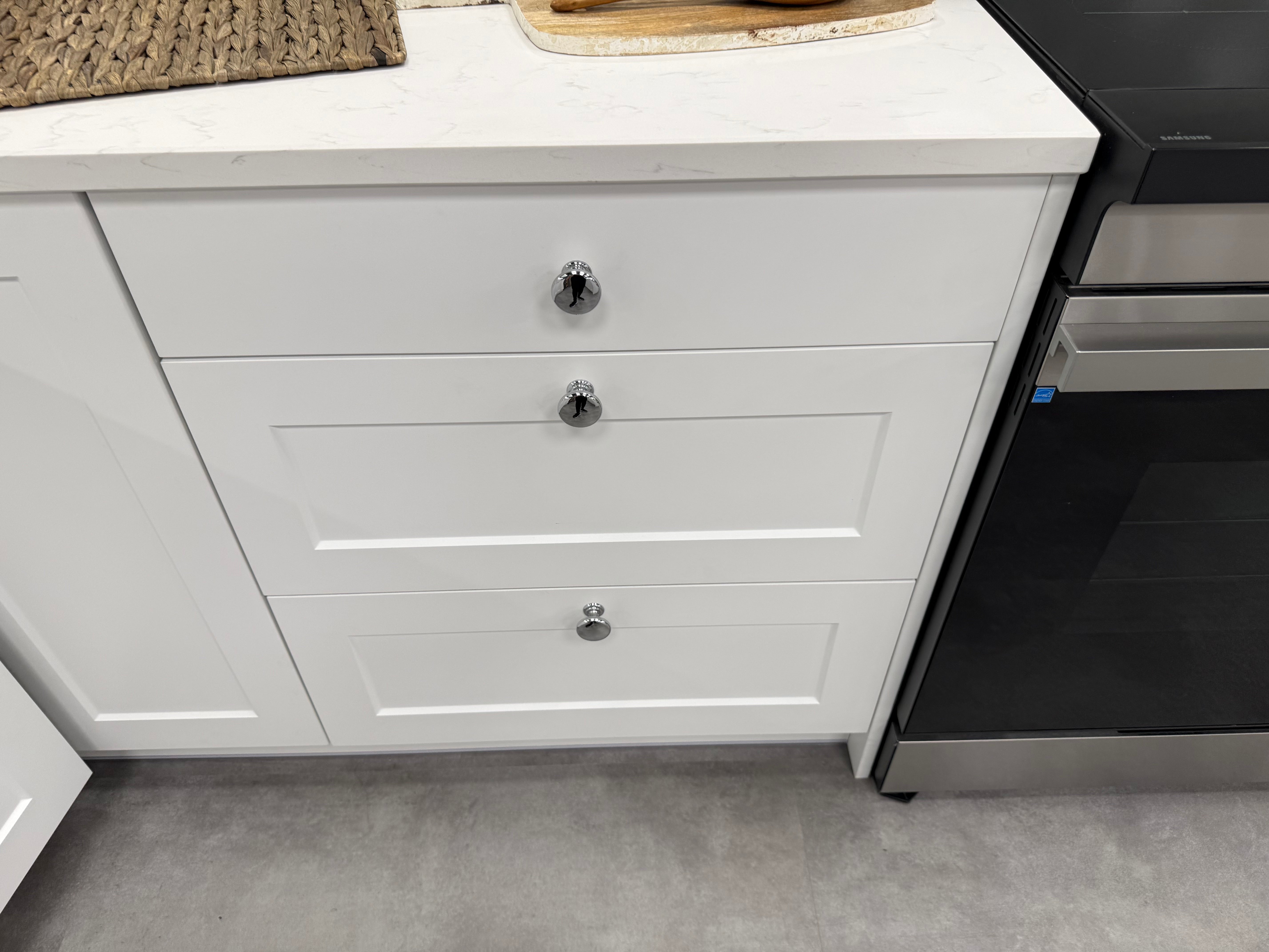Wren Shaker Chelsea Matte Navy Blue & White Kitchen with Island