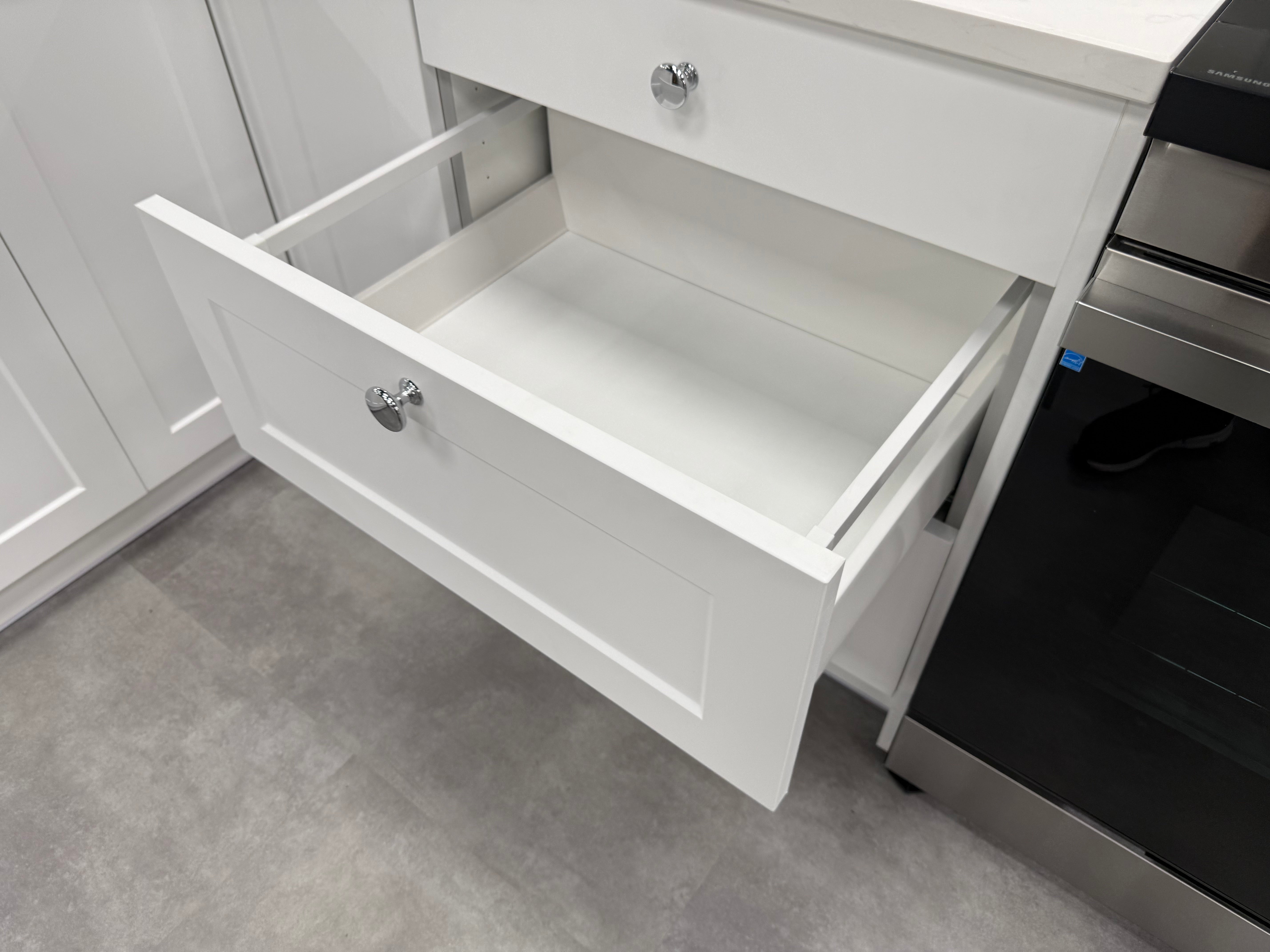 Wren Shaker Chelsea Matte Navy Blue & White Kitchen with Island