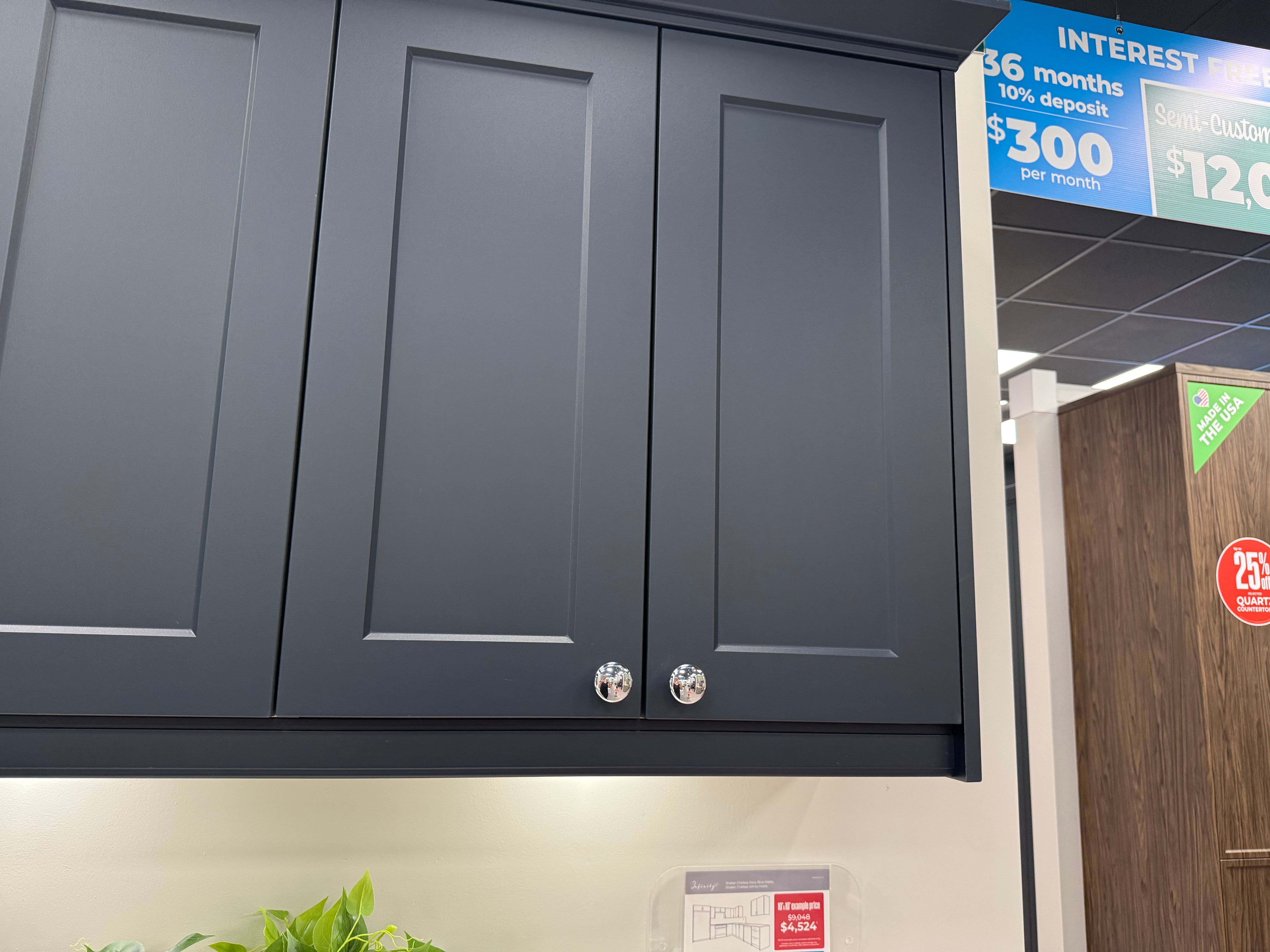 Wren Shaker Chelsea Matte Navy Blue & White Kitchen with Island
