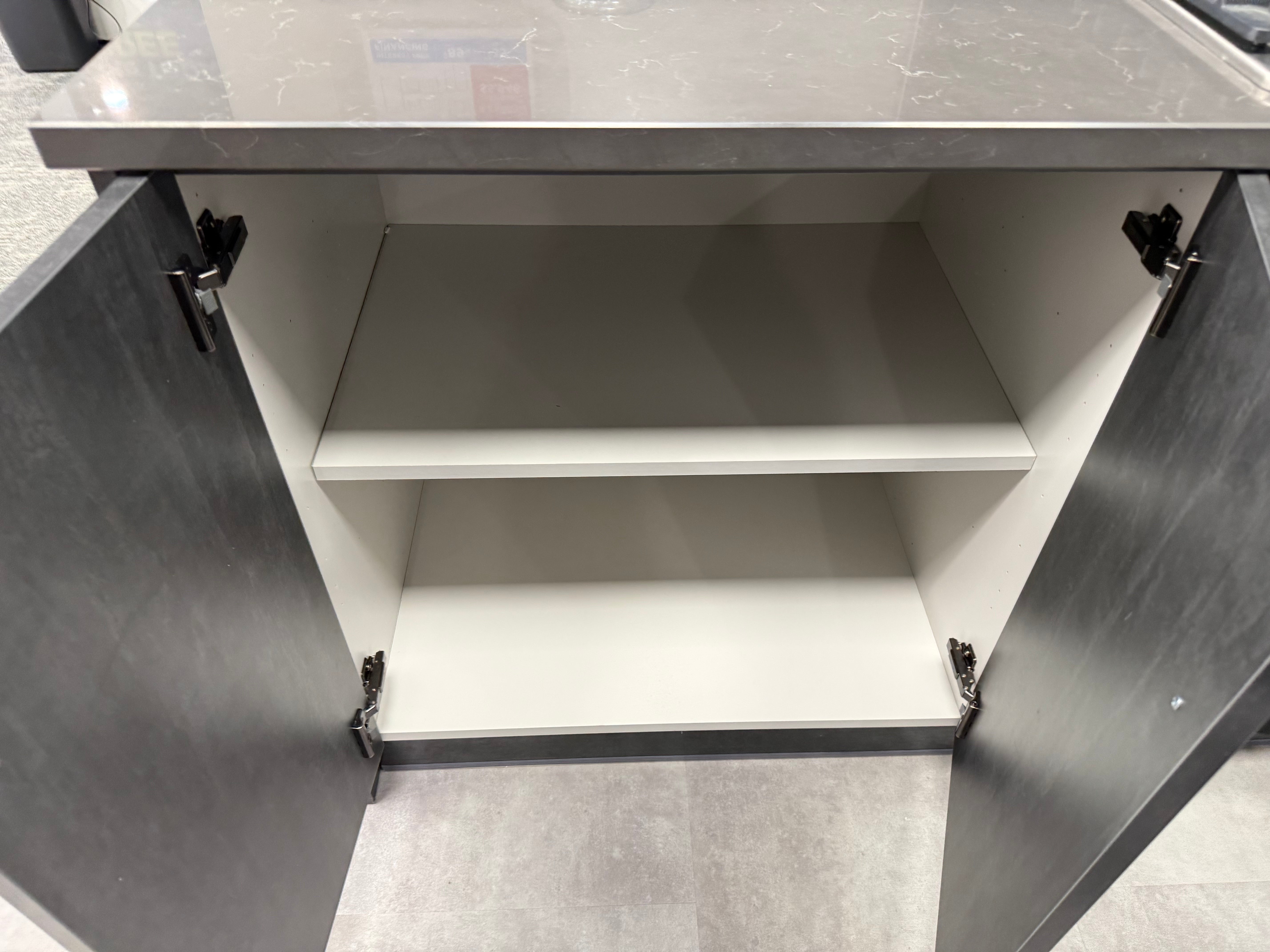 Wren Elements Contour Juratek Metallic Slate Gloss and Pencil Gray Matte Kitchen