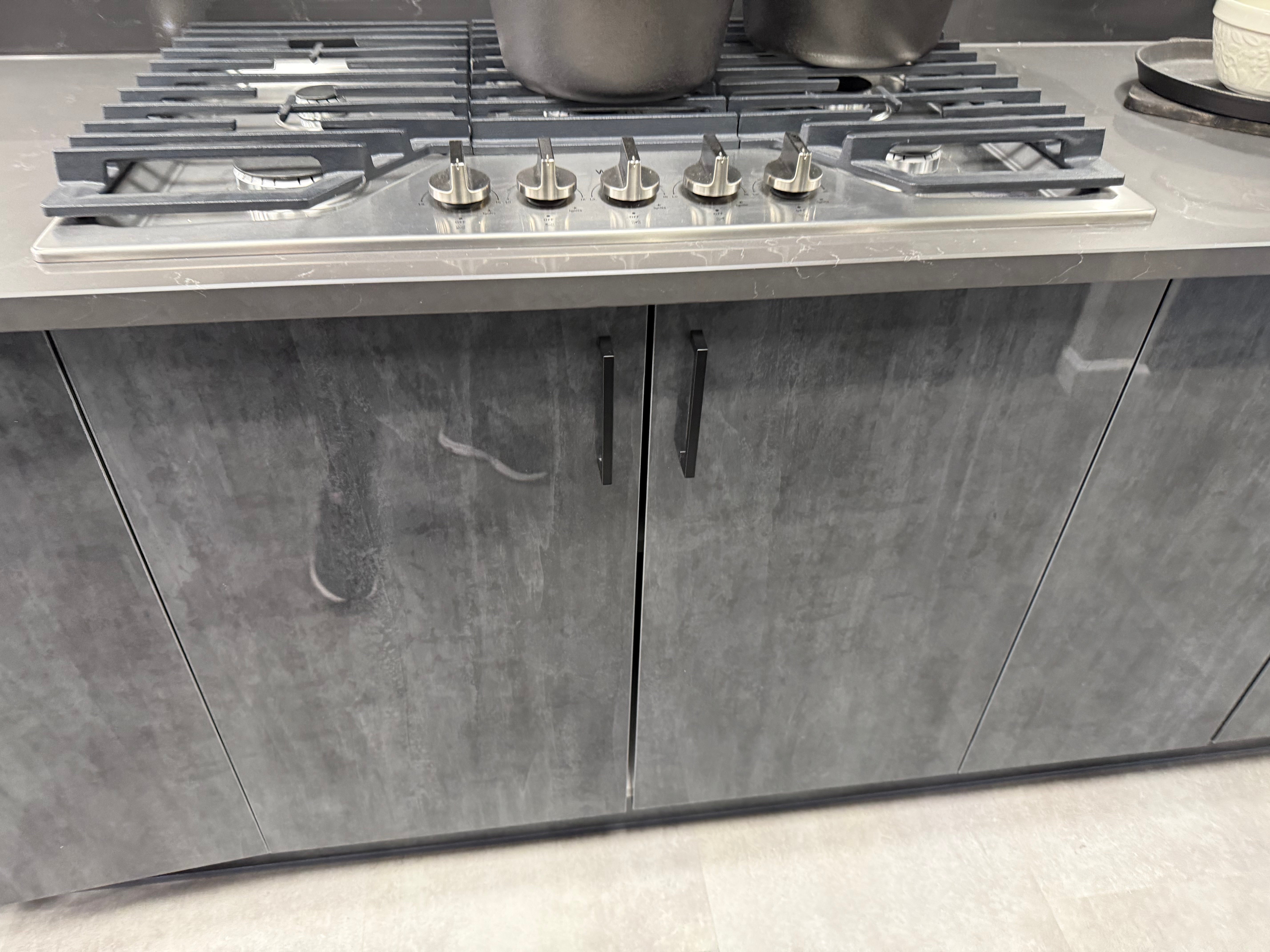 Wren Elements Contour Juratek Metallic Slate Gloss and Pencil Gray Matte Kitchen
