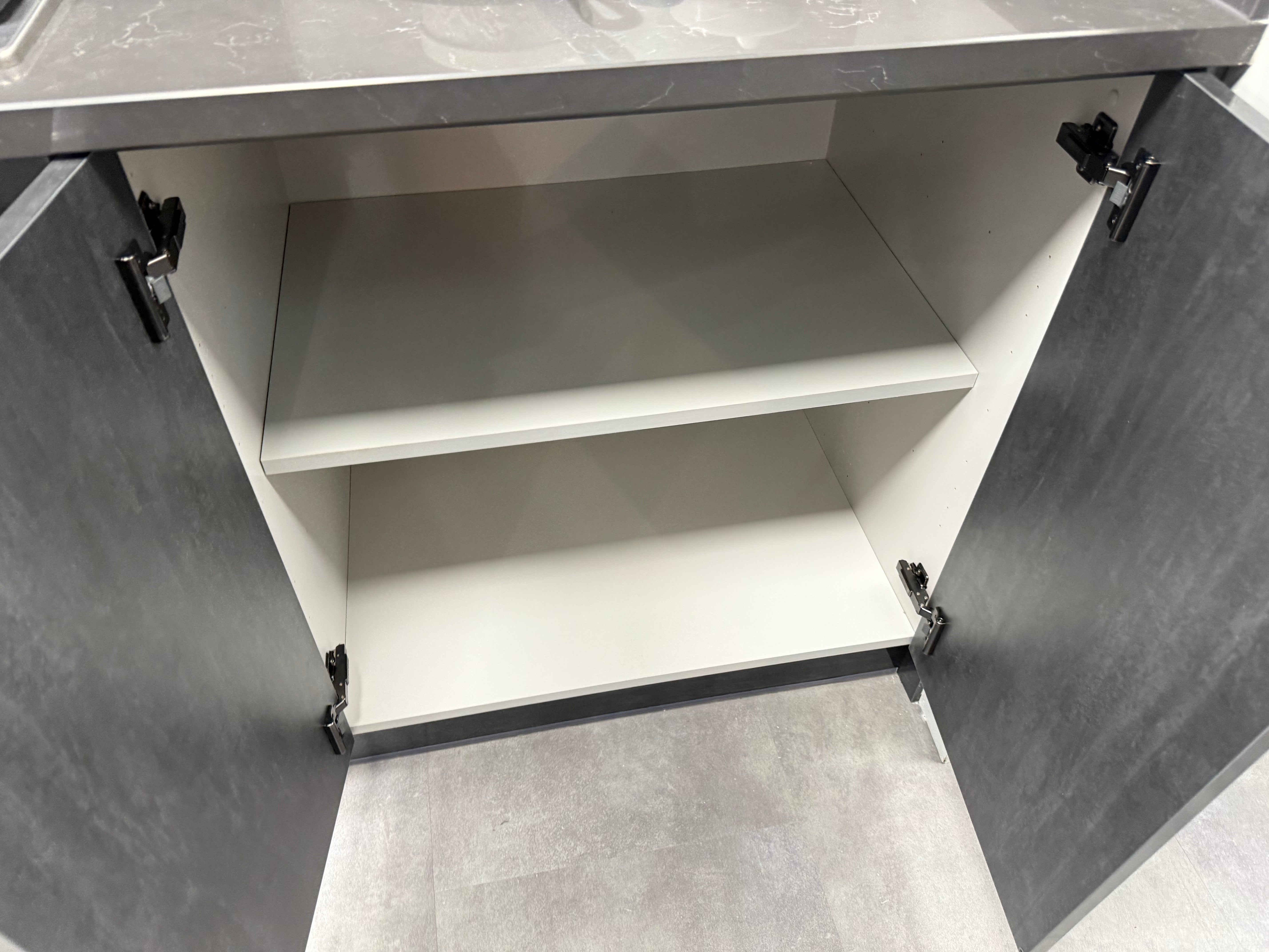 Wren Elements Contour Juratek Metallic Slate Gloss and Pencil Gray Matte Kitchen
