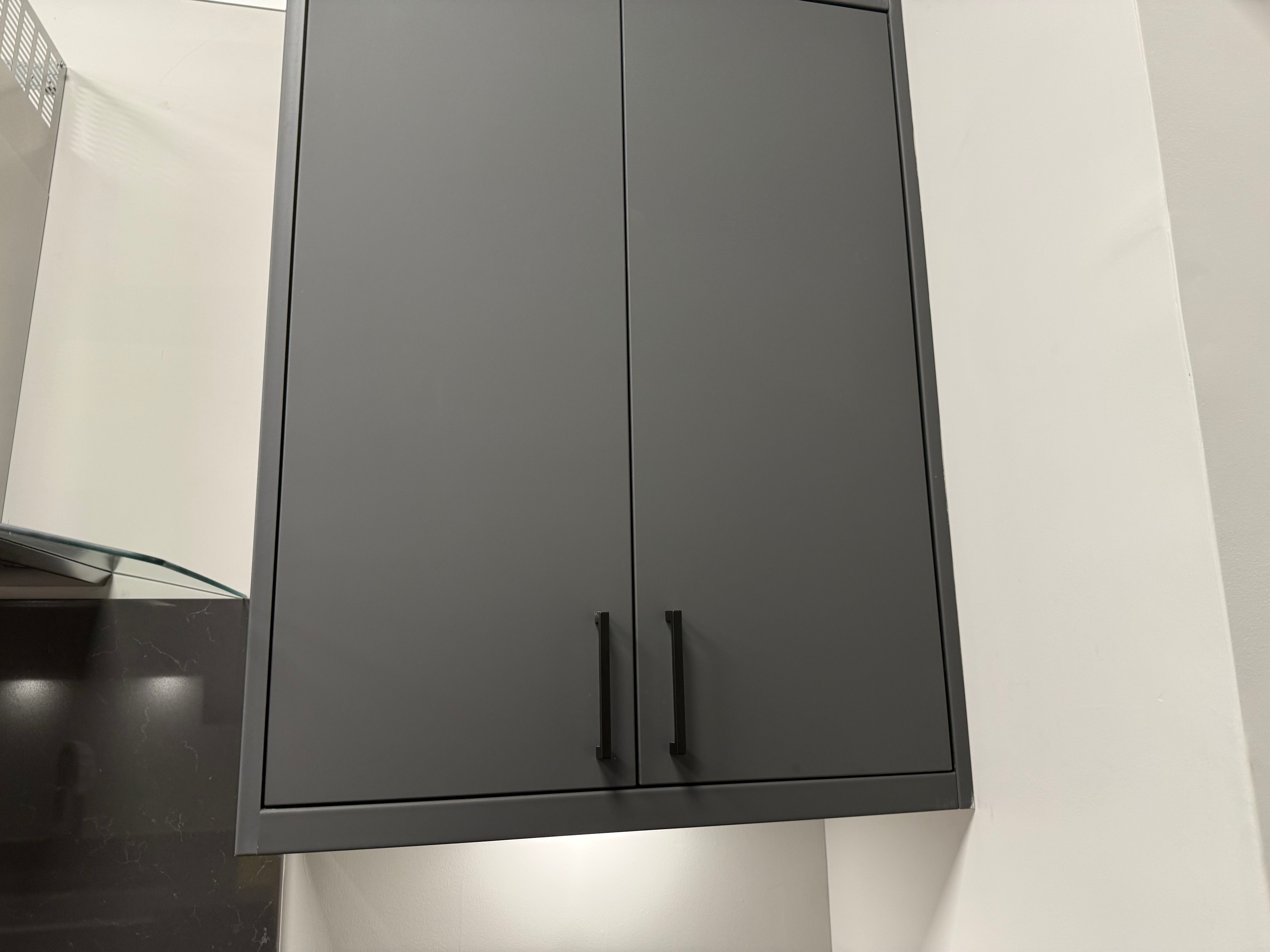 Wren Elements Contour Juratek Metallic Slate Gloss and Pencil Gray Matte Kitchen