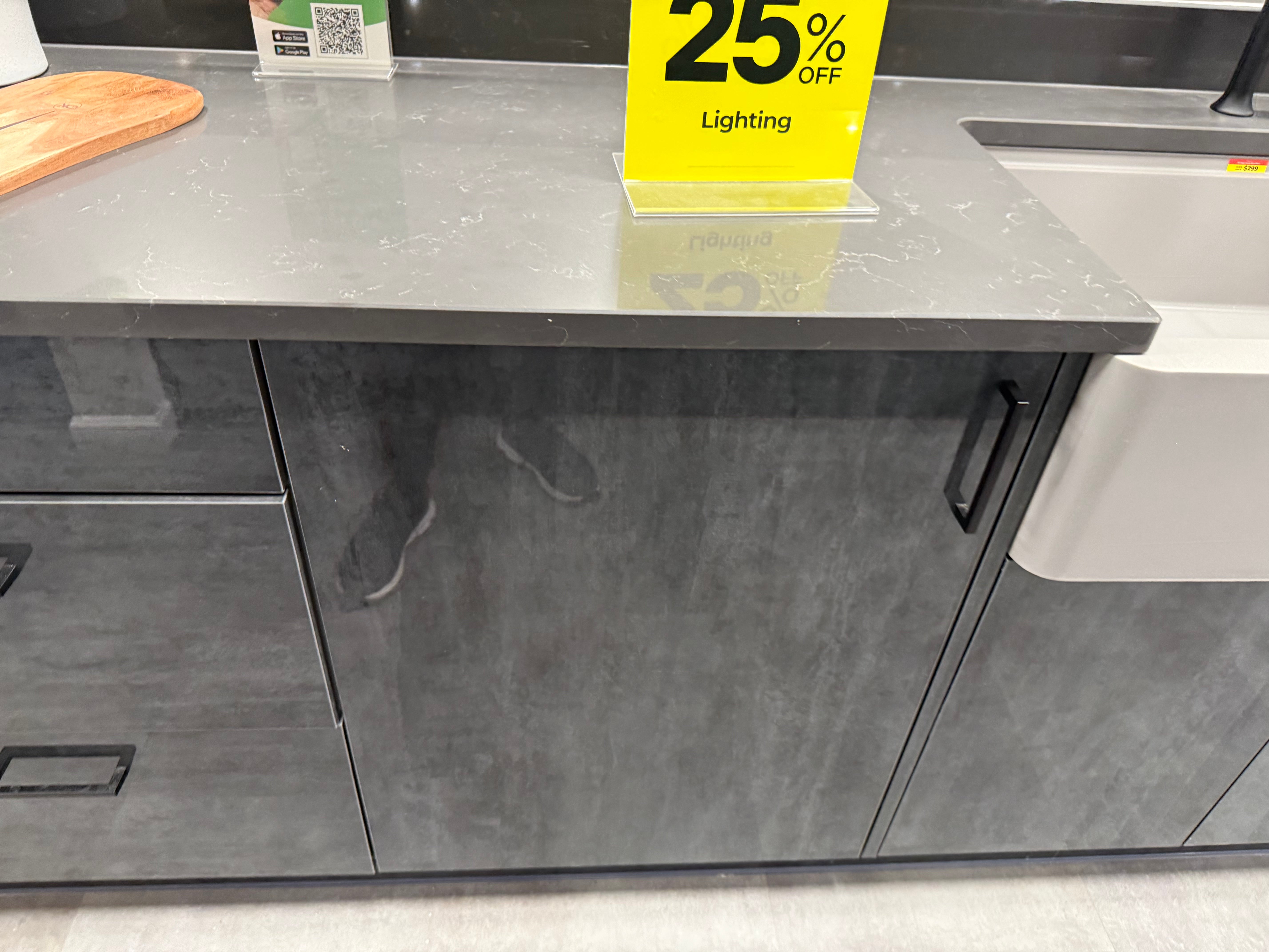 Wren Elements Contour Juratek Metallic Slate Gloss and Pencil Gray Matte Kitchen