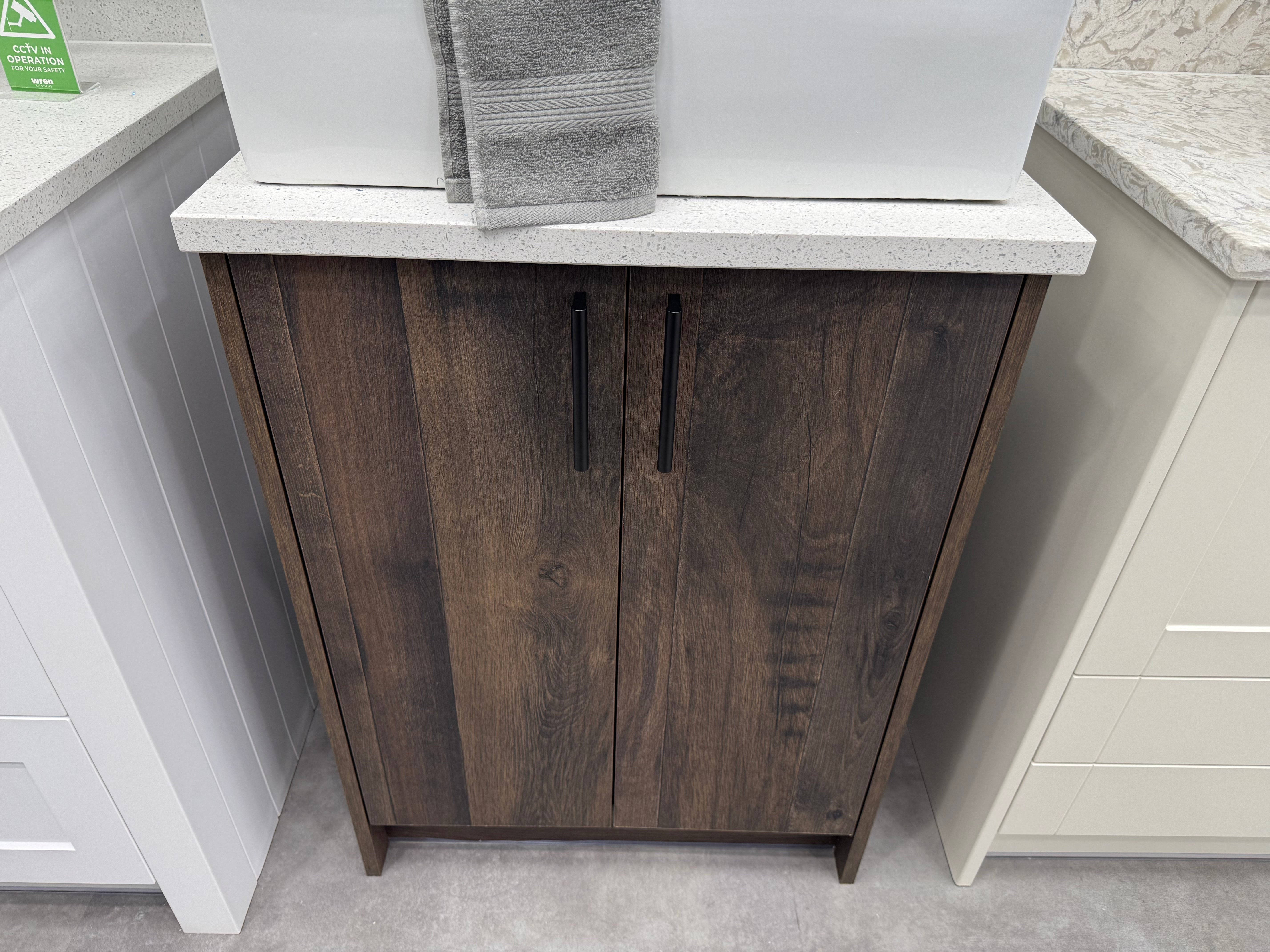 Wren Dark Walnut Grain Freestanding Single Vanity