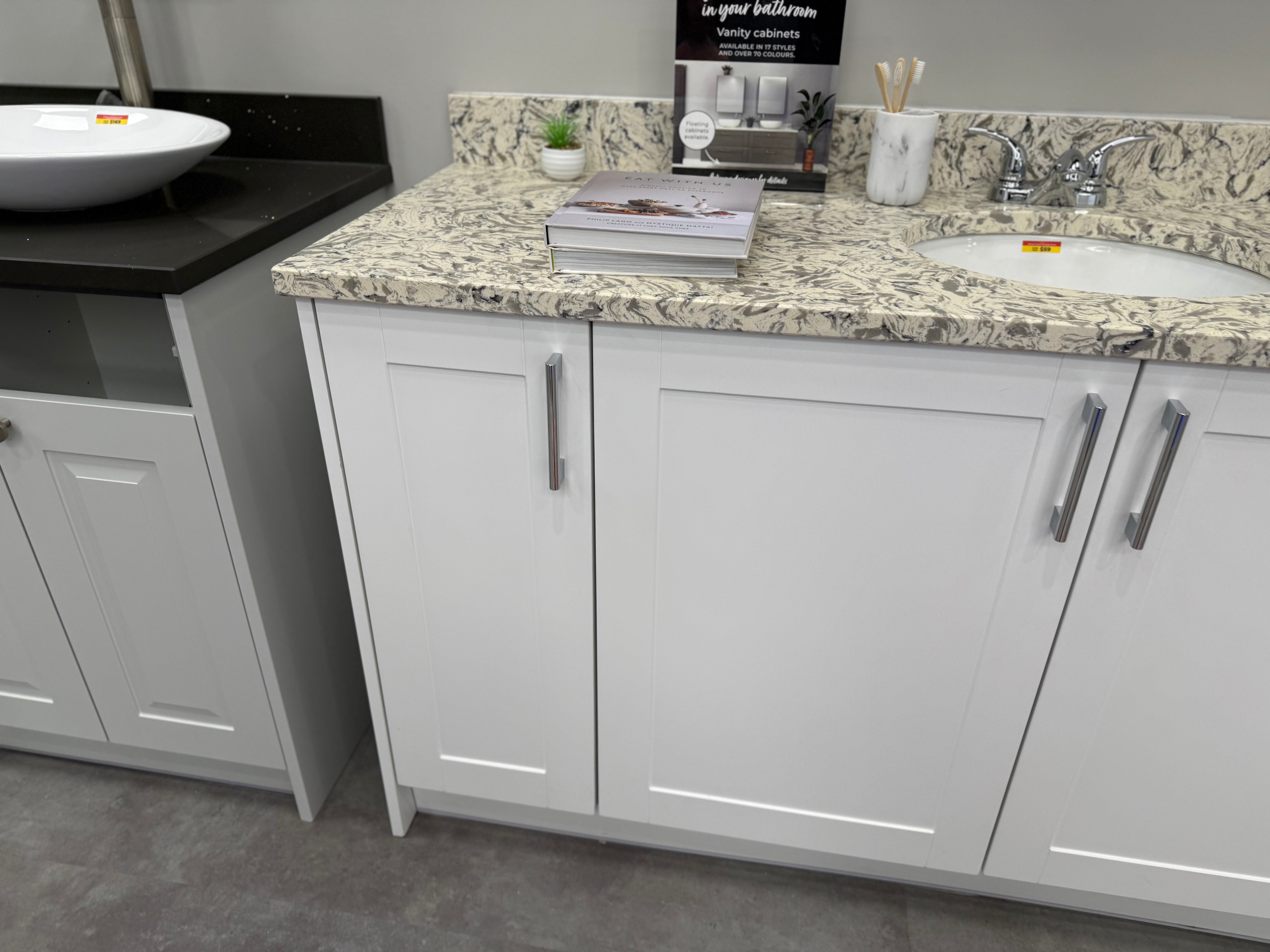 Wren Matte White Shaker Single Vanity with Linen Cabinet