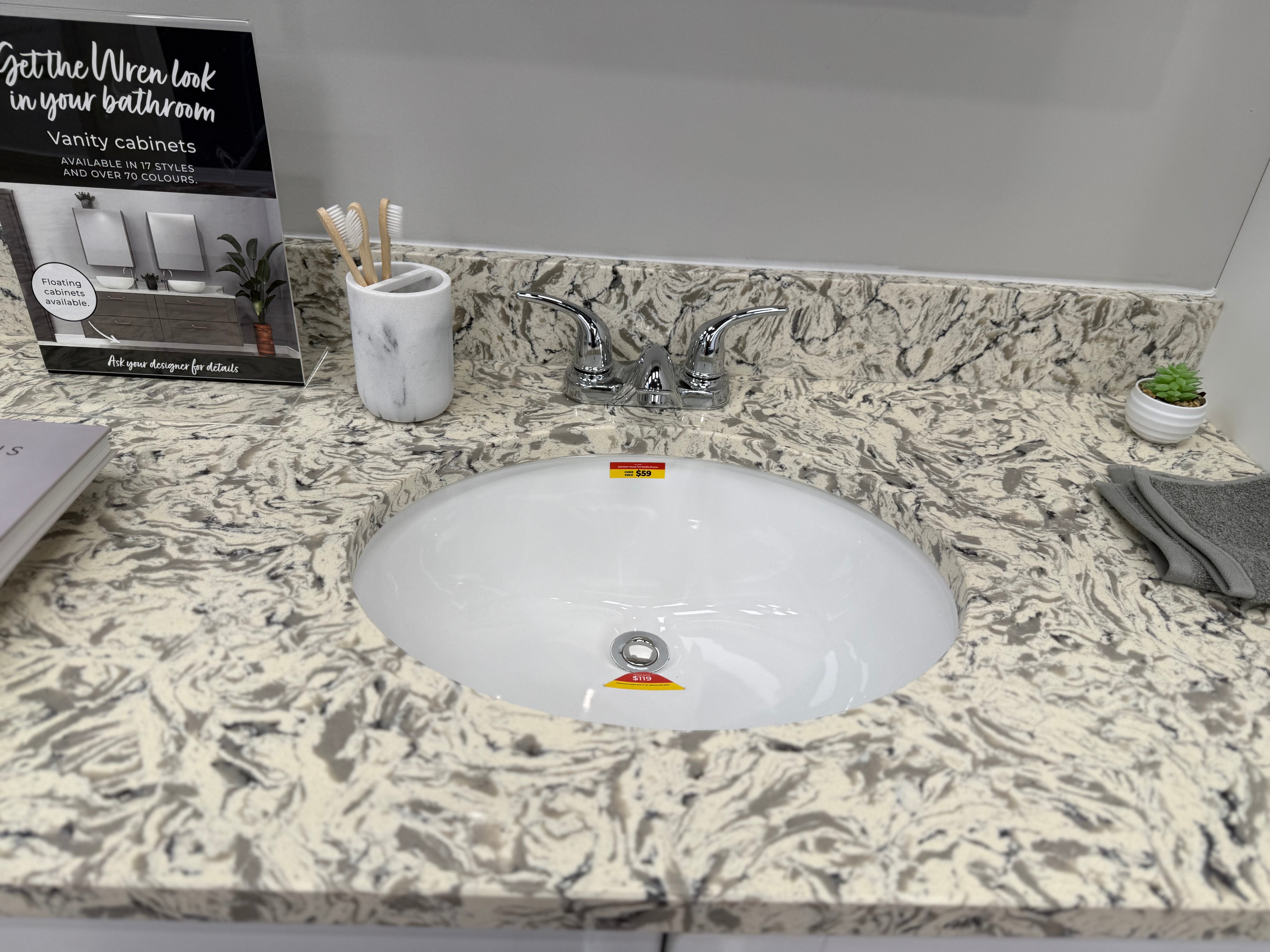 Wren Matte White Shaker Single Vanity with Linen Cabinet