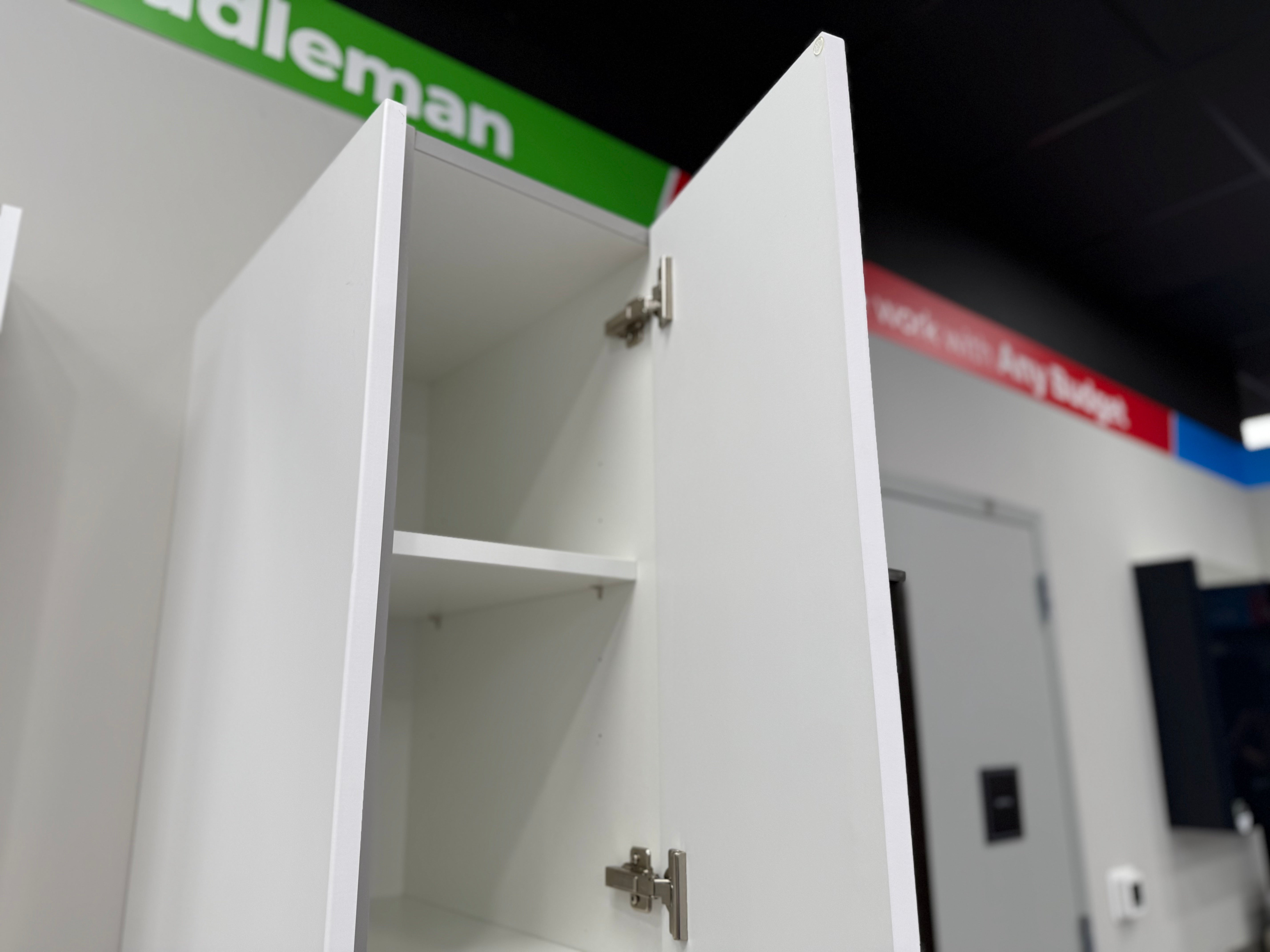 Wren Matte White Shaker Single Vanity with Linen Cabinet