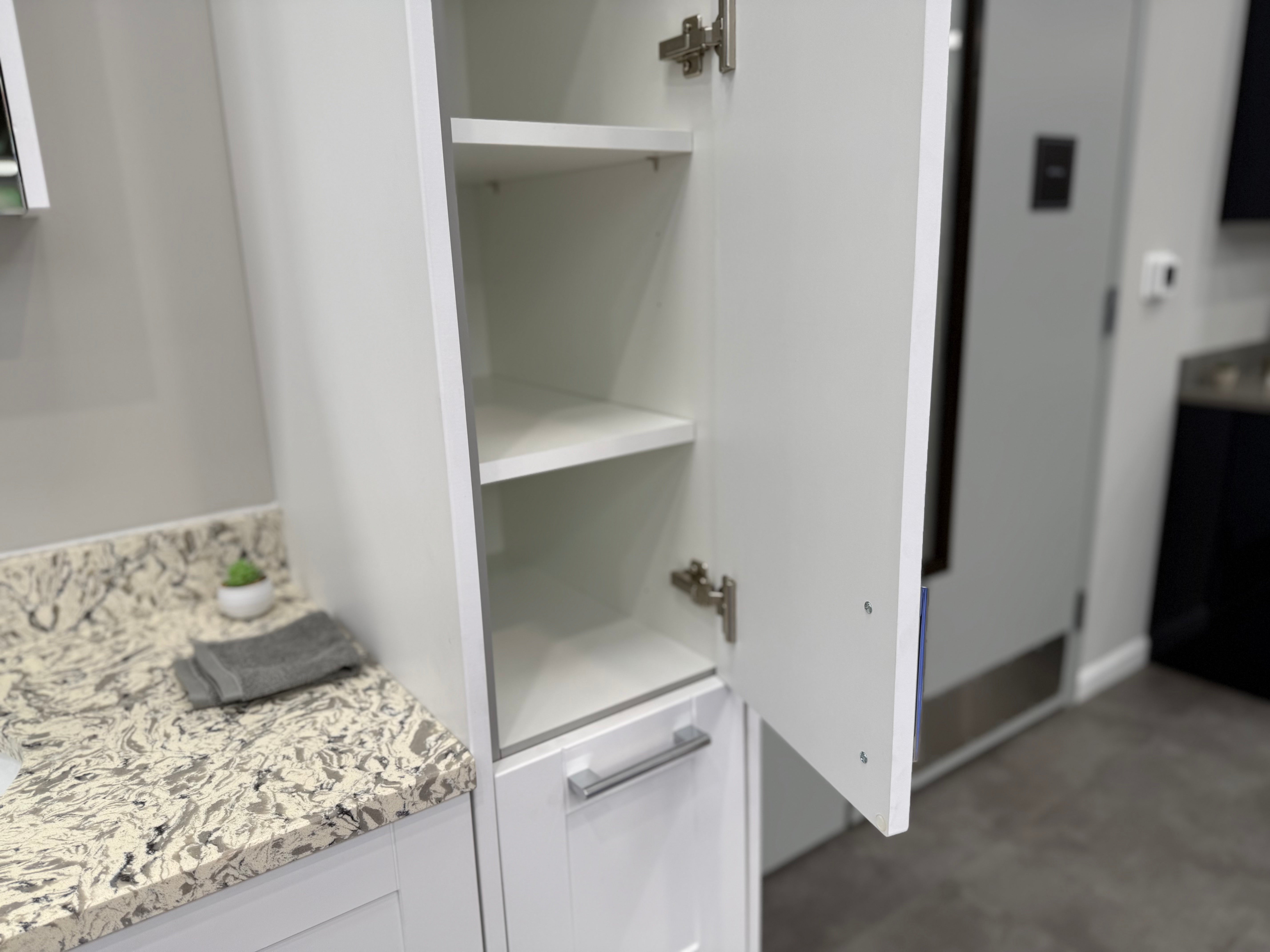 Wren Matte White Shaker Single Vanity with Linen Cabinet