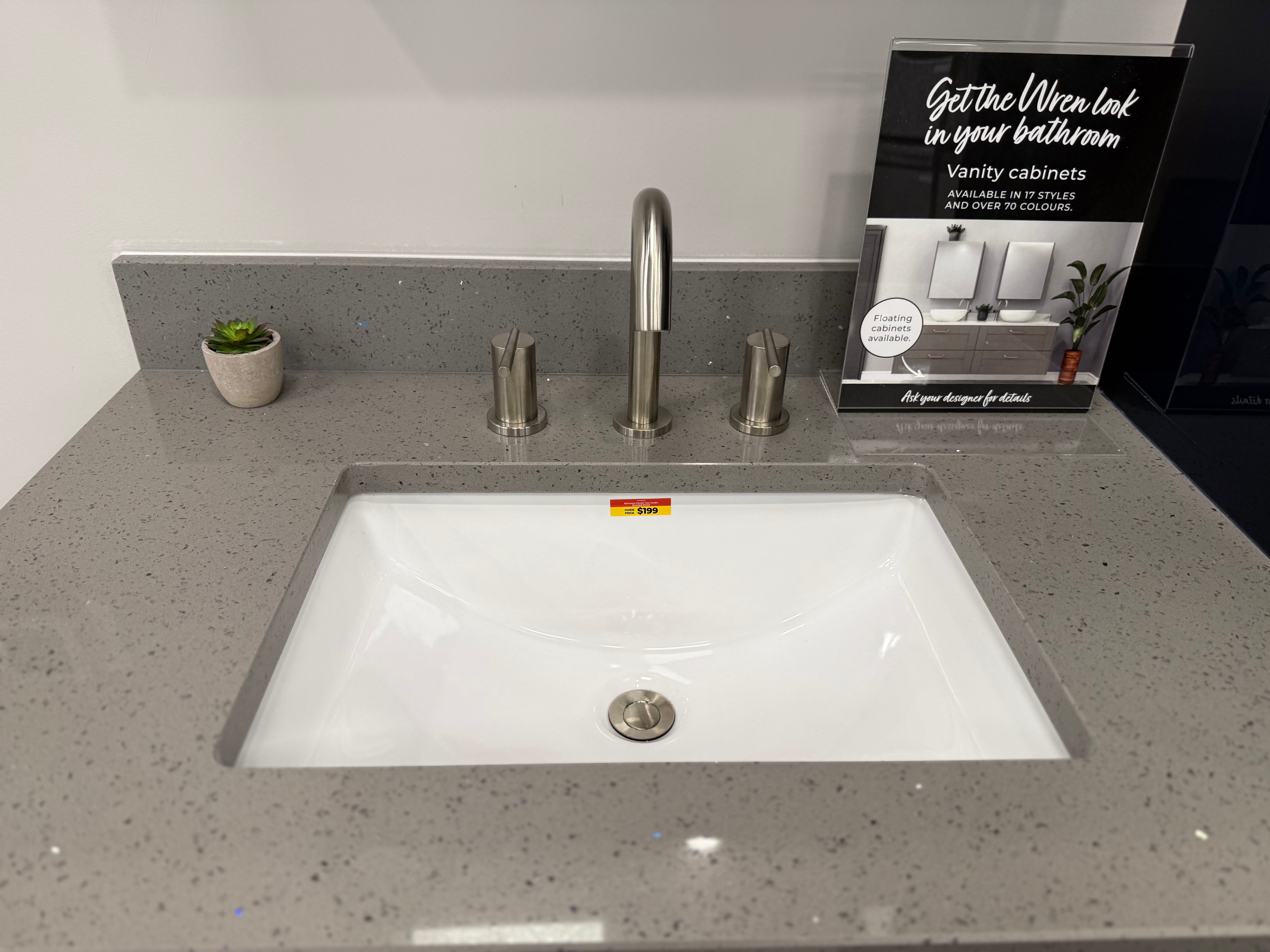 Wren Black High Gloss Single Vanity with Side Cabinet