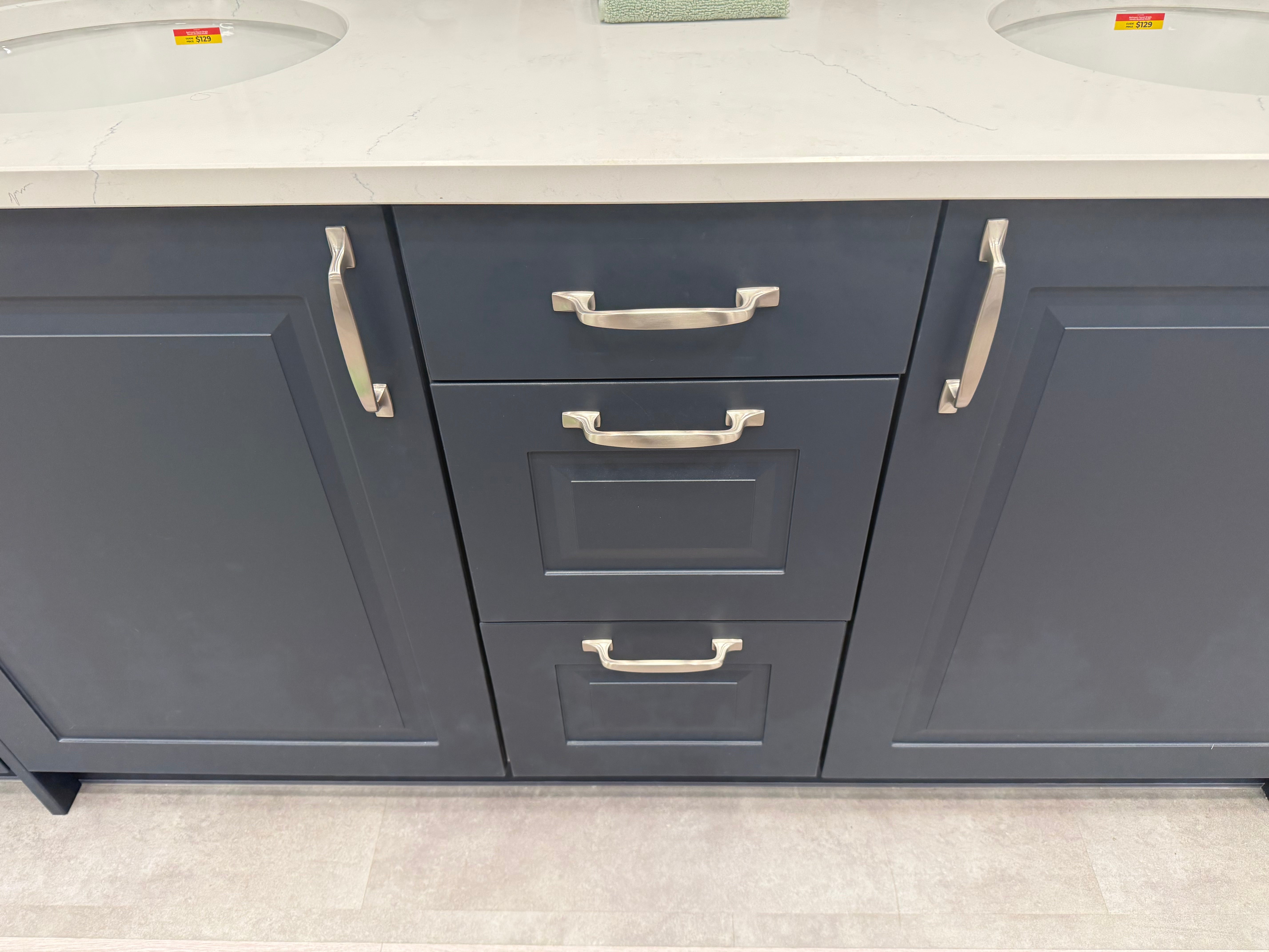 Wren Matte Navy Blue Built-In Double Vanity