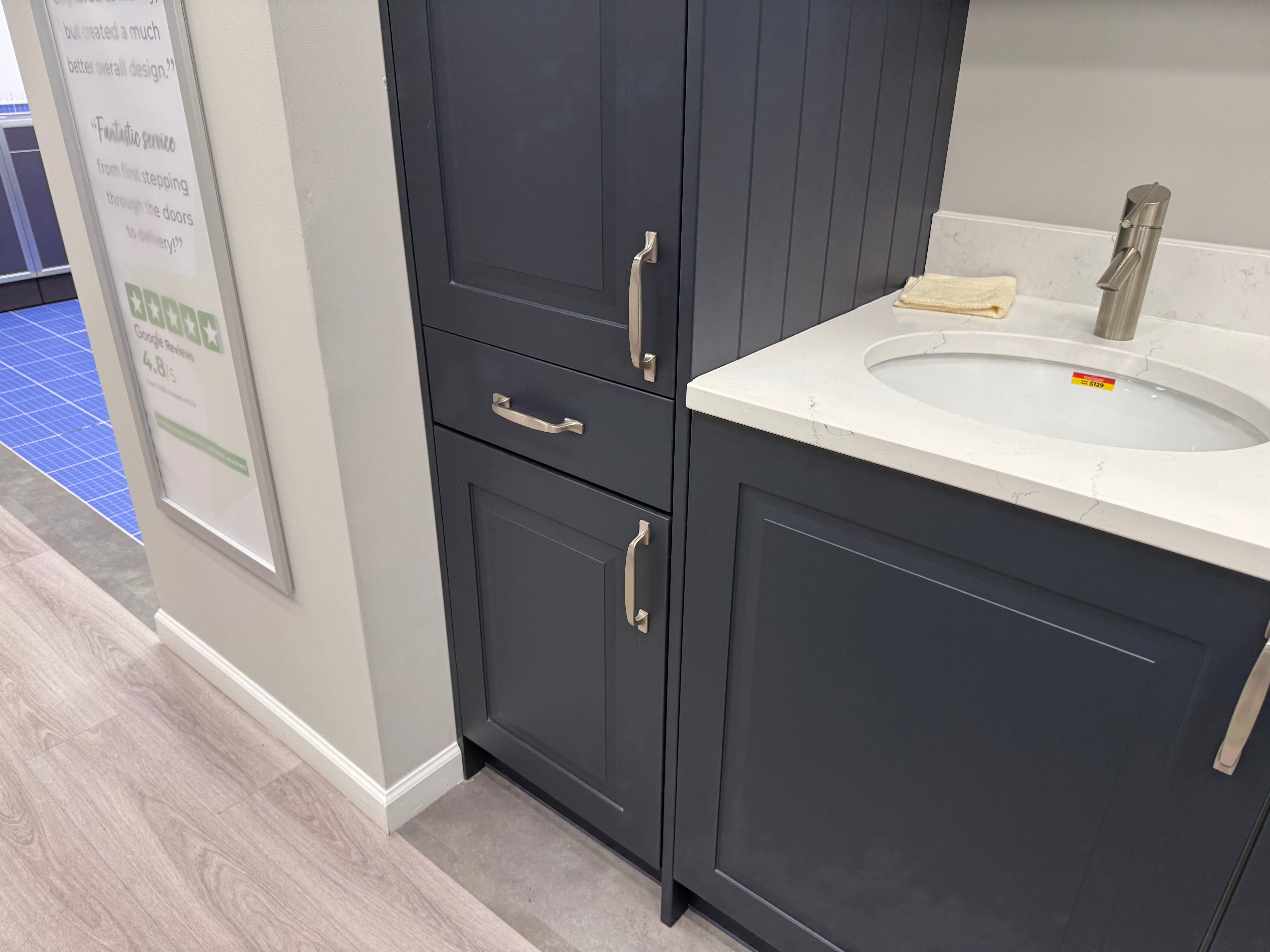 Wren Matte Navy Blue Built-In Double Vanity
