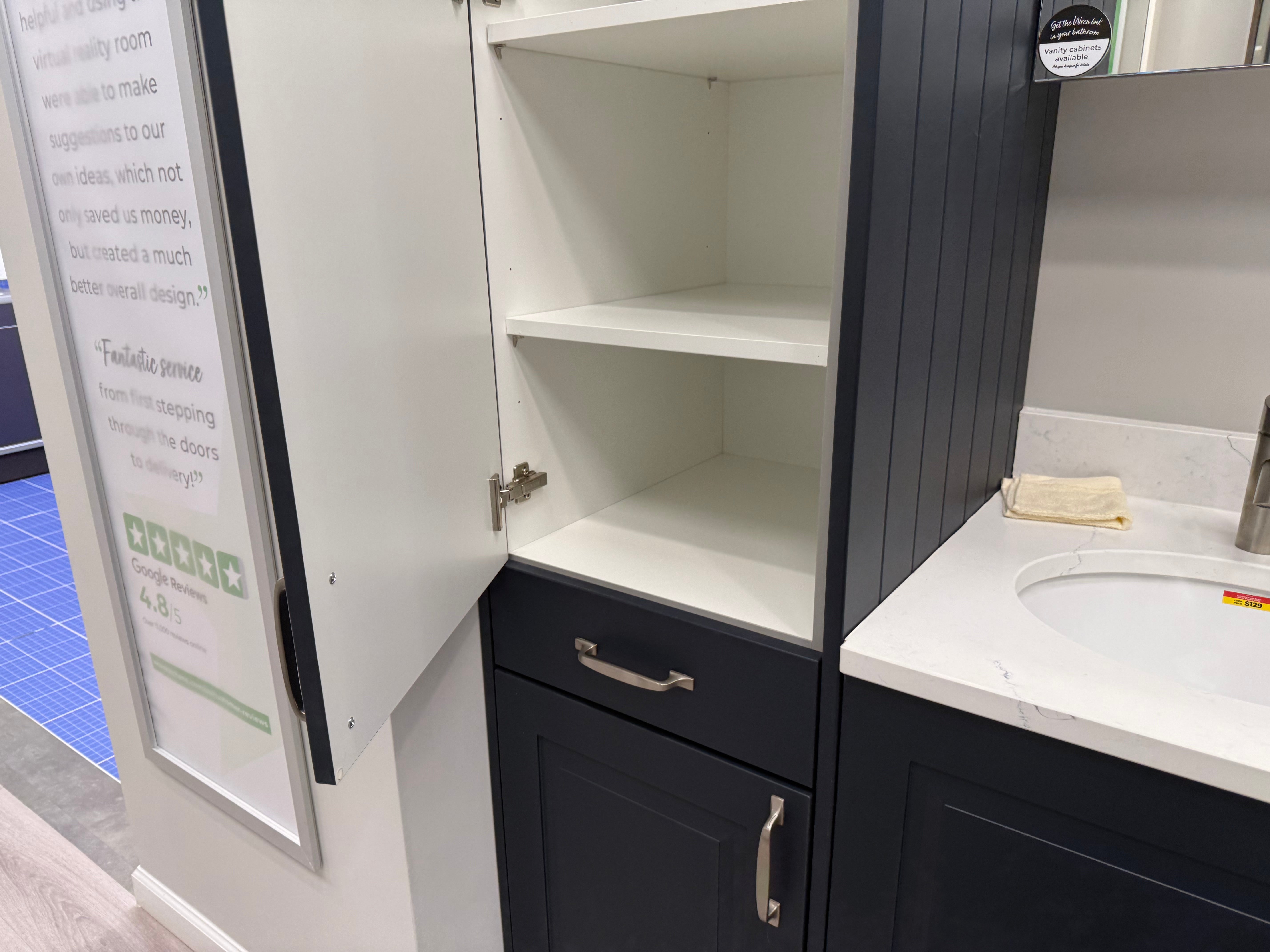 Wren Matte Navy Blue Built-In Double Vanity