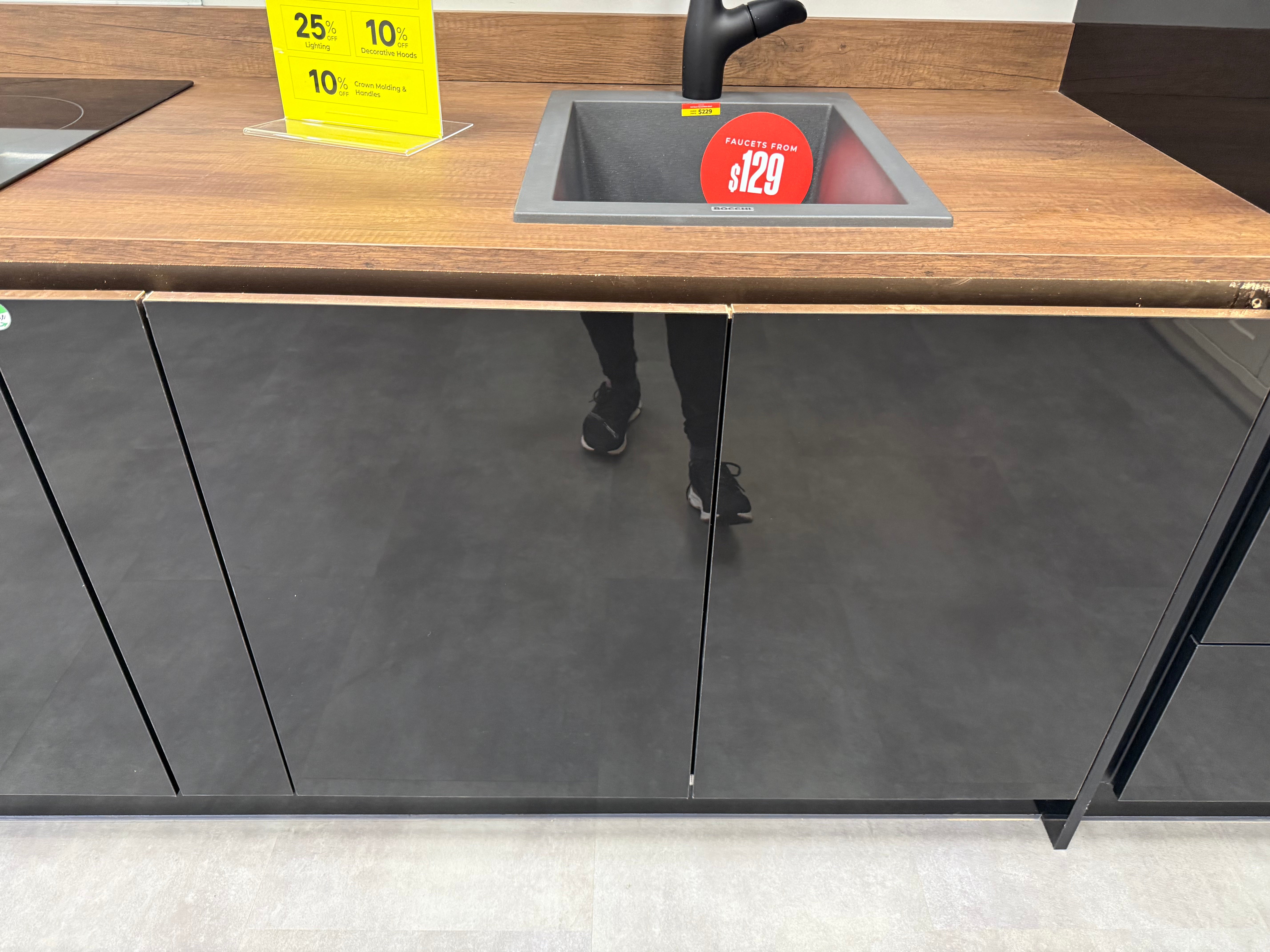 Wren Milano Ultra Nero Gloss Kitchen Wall