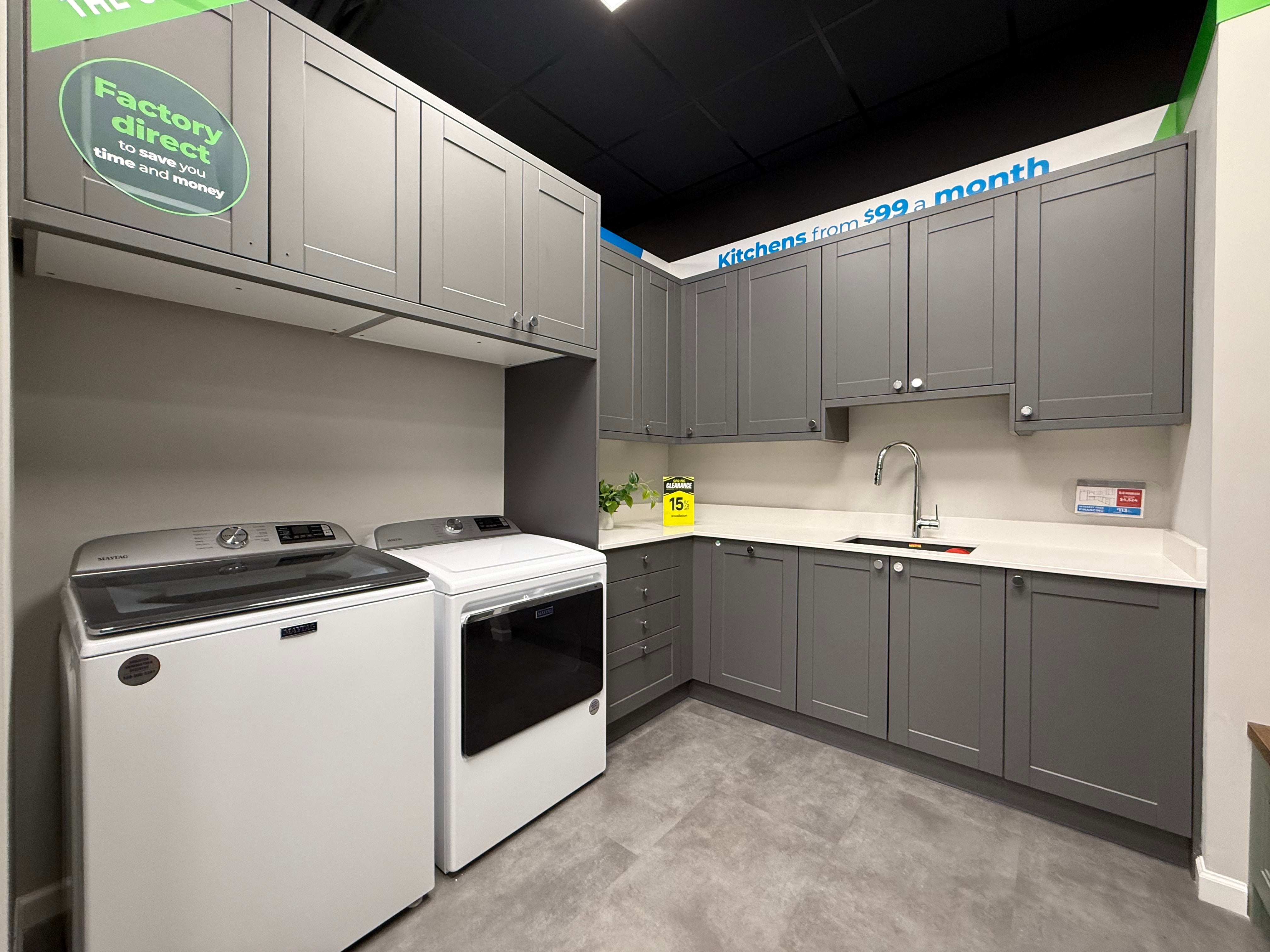 Wren Shaker Classic Lava Gray Matte Laundry Room