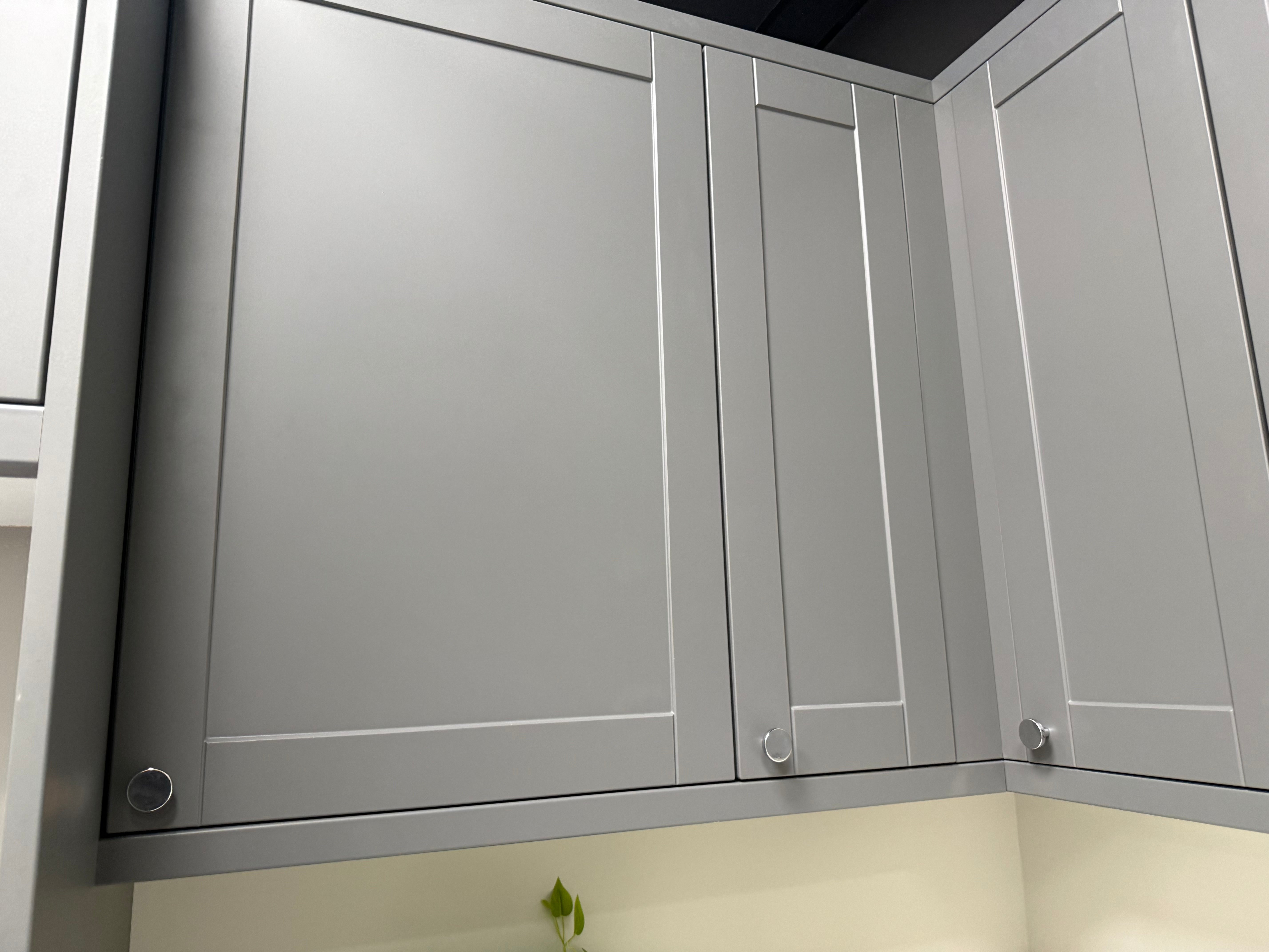 Wren Shaker Classic Lava Gray Matte Laundry Room