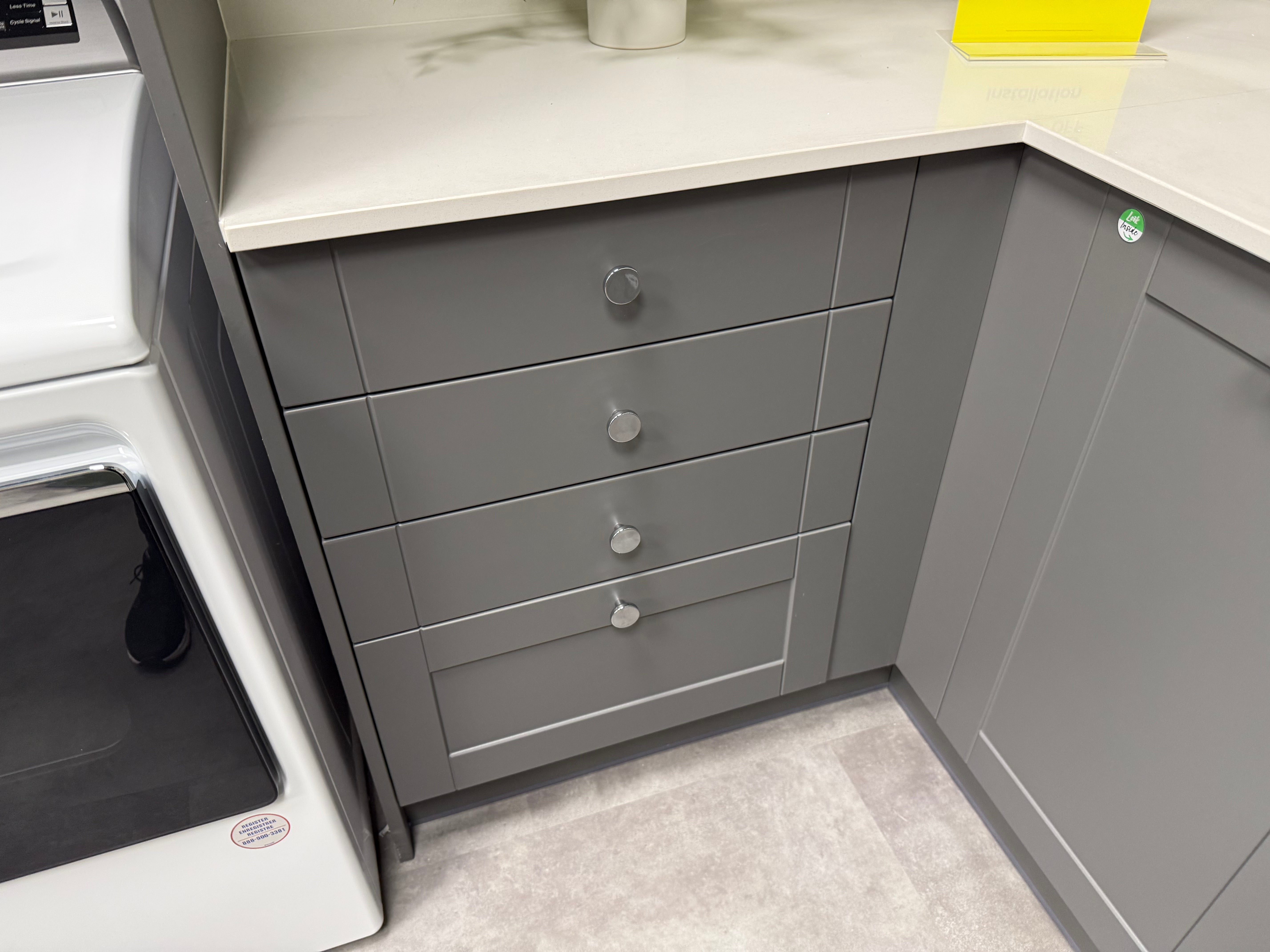 Wren Shaker Classic Lava Gray Matte Laundry Room