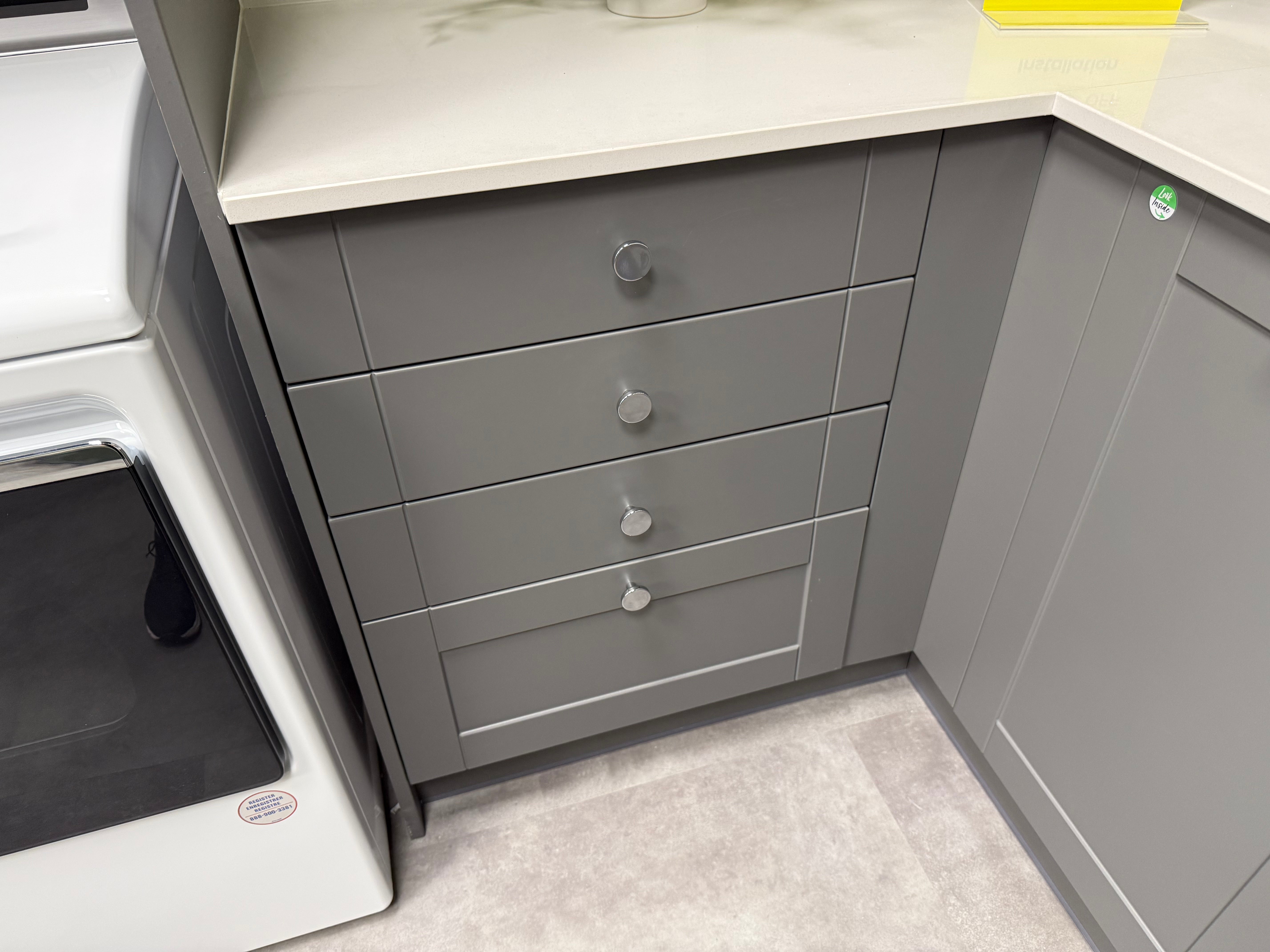 Wren Shaker Classic Lava Gray Matte Laundry Room