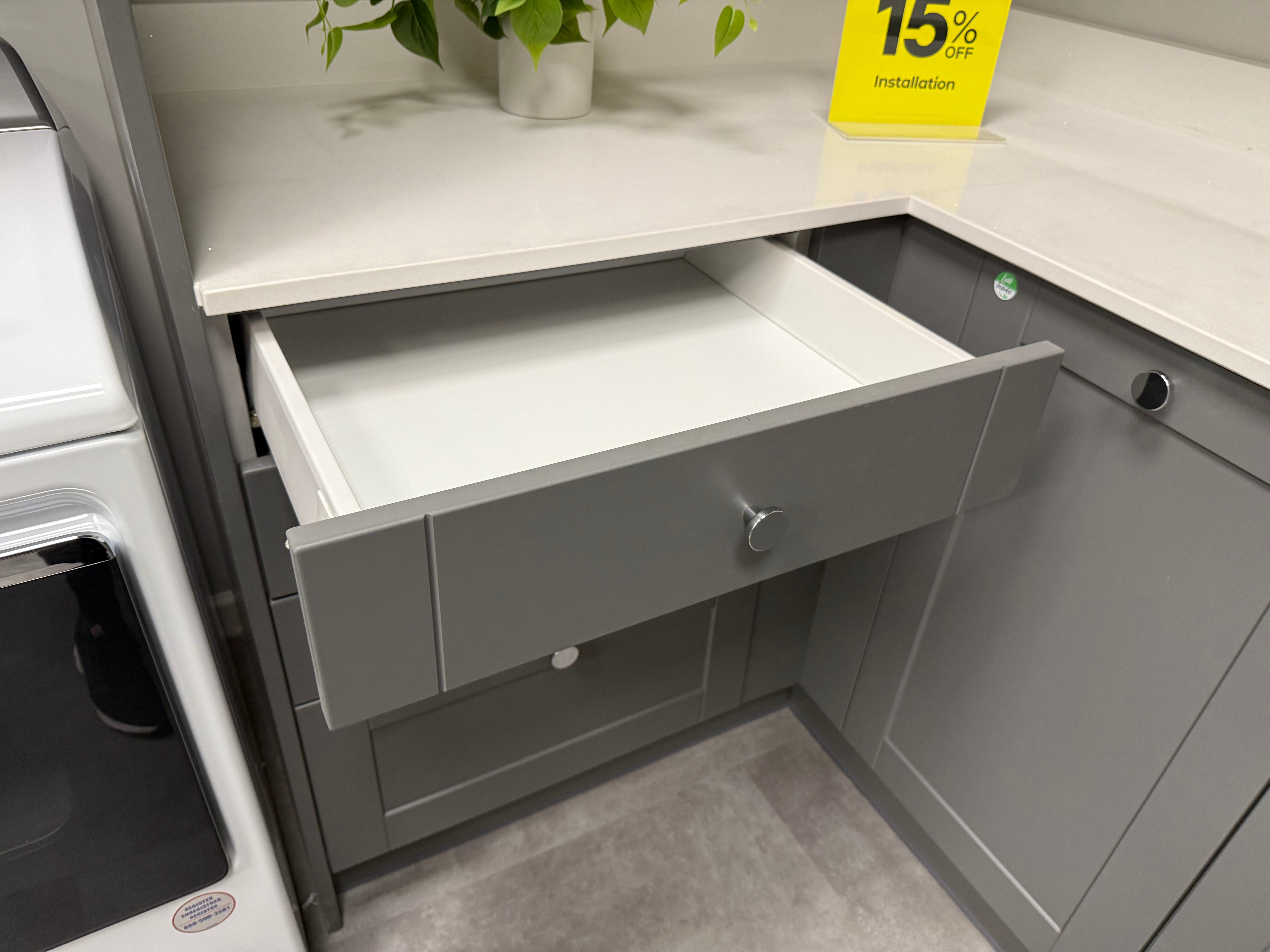 Wren Shaker Classic Lava Gray Matte Laundry Room