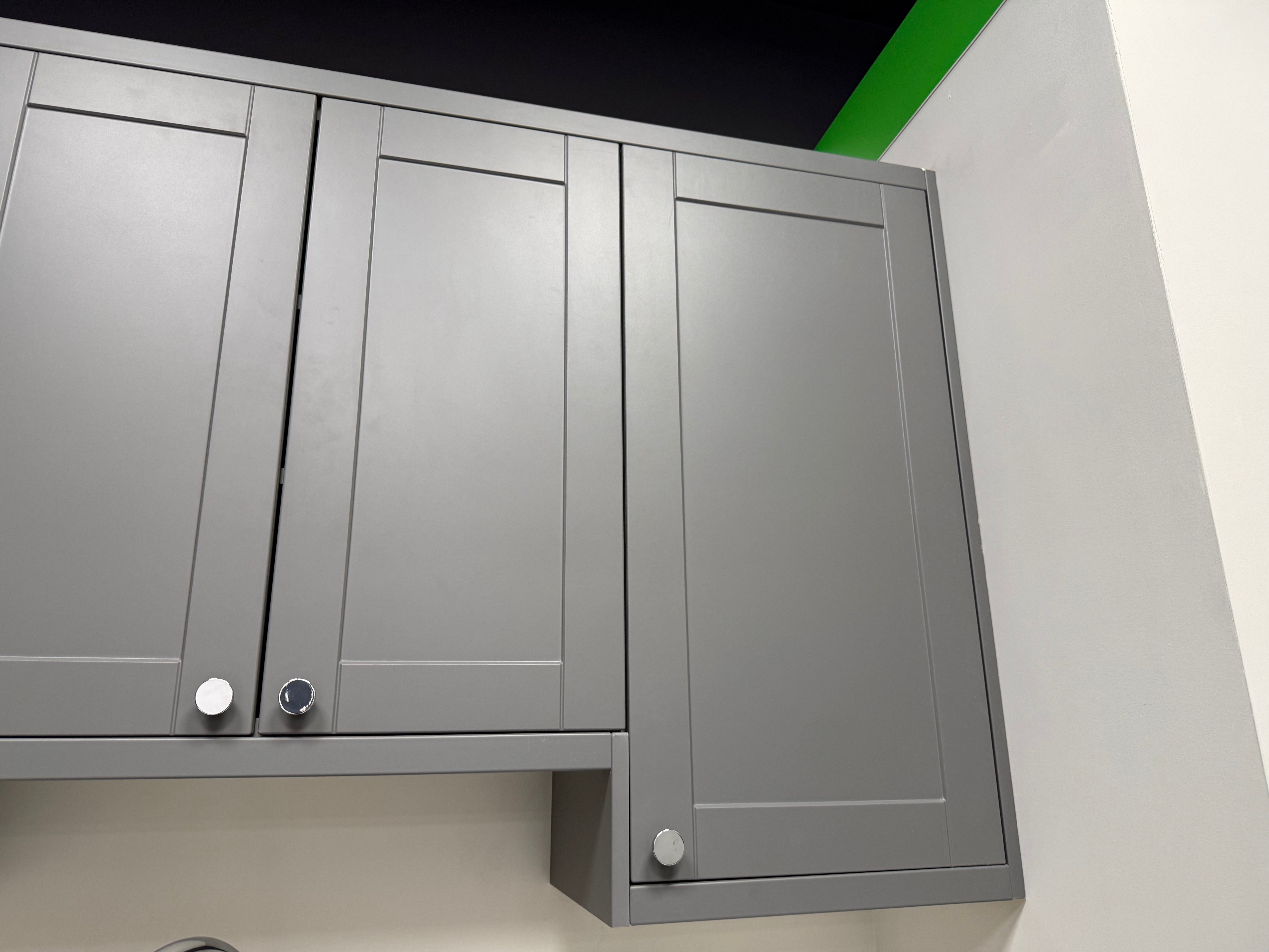 Wren Shaker Classic Lava Gray Matte Laundry Room