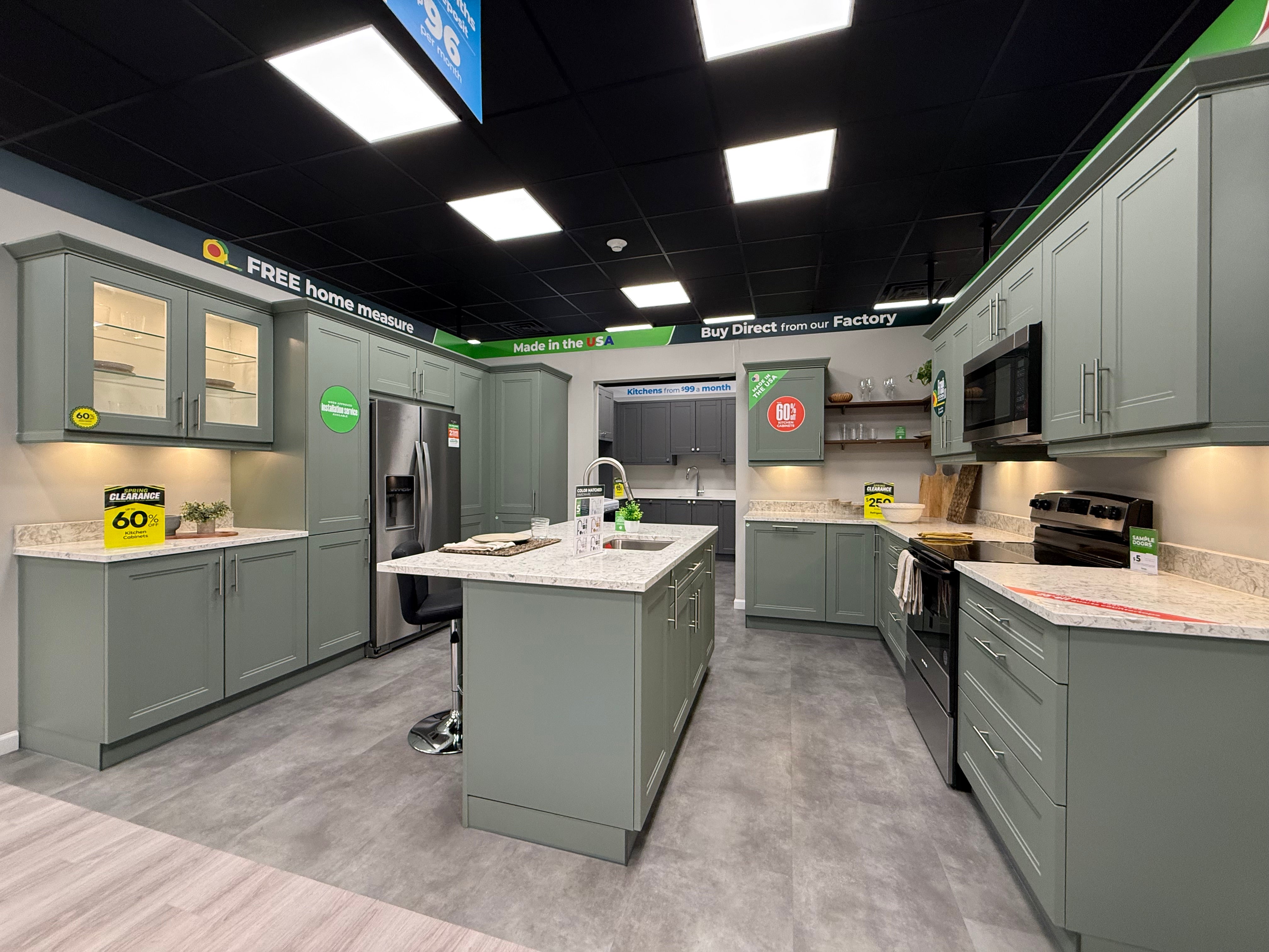 Wren Shaker Denver Juratek Matte Green Moss Kitchen