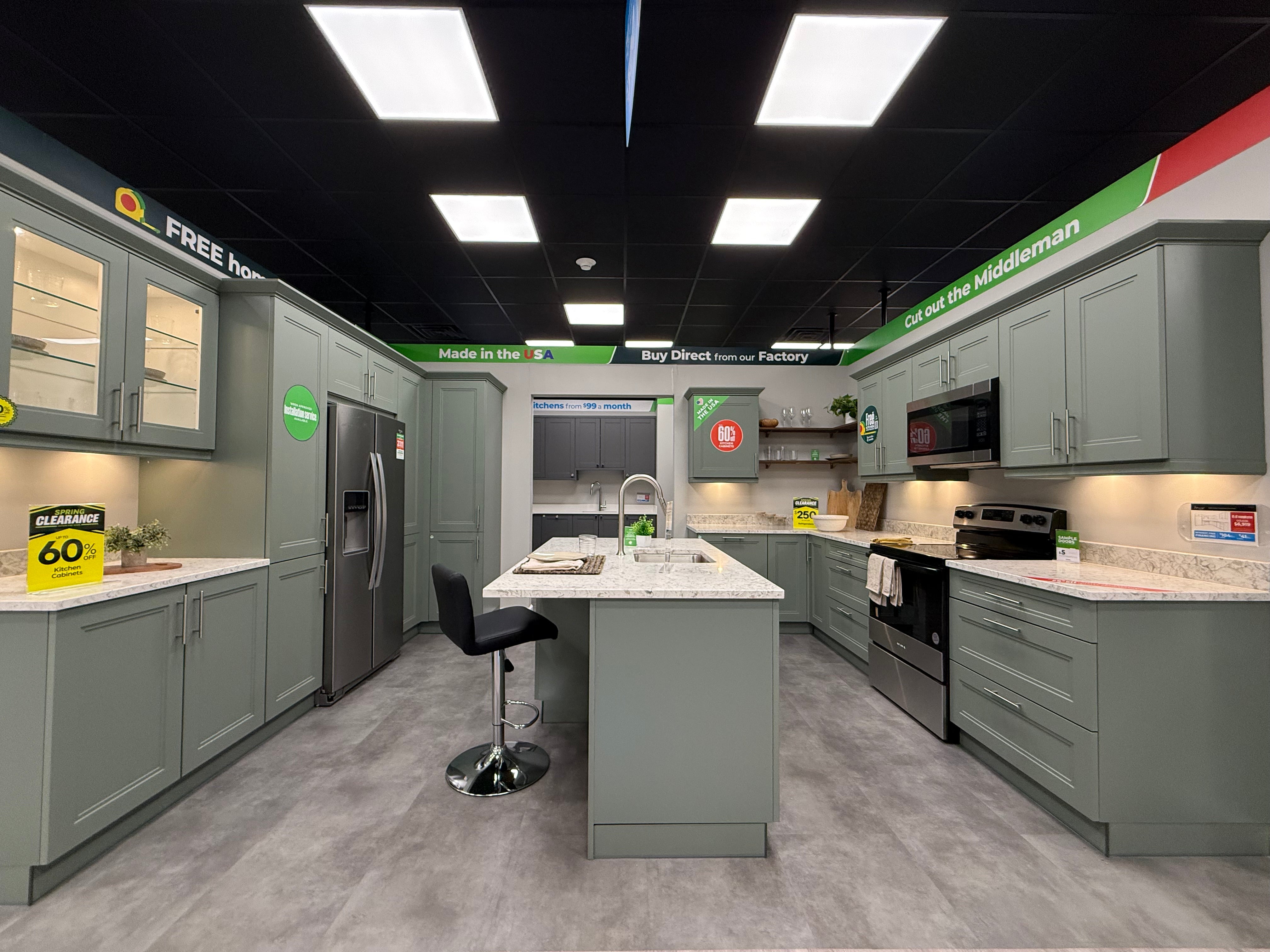 Wren Shaker Denver Juratek Matte Green Moss Kitchen