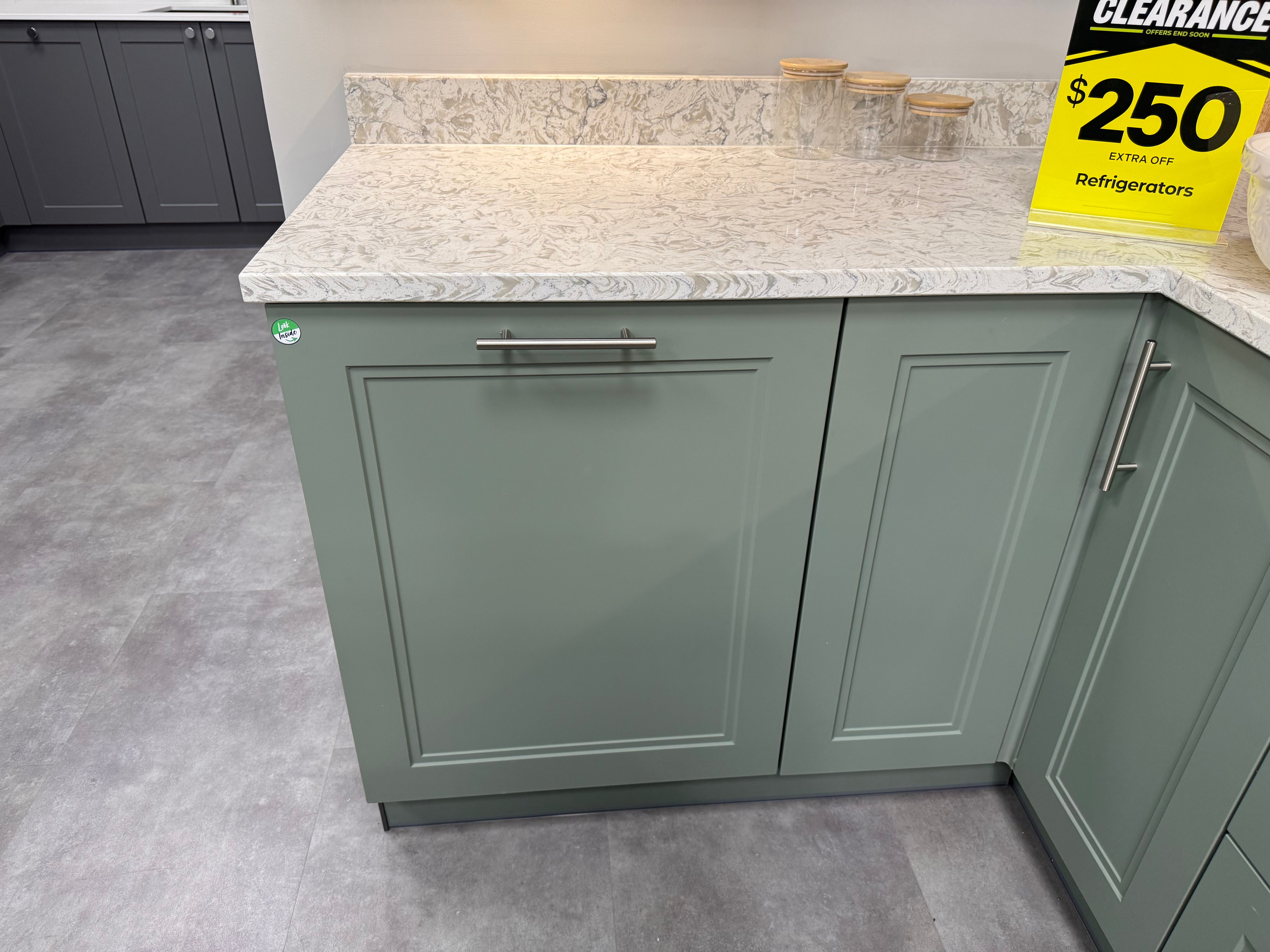 Wren Shaker Denver Juratek Matte Green Moss Kitchen
