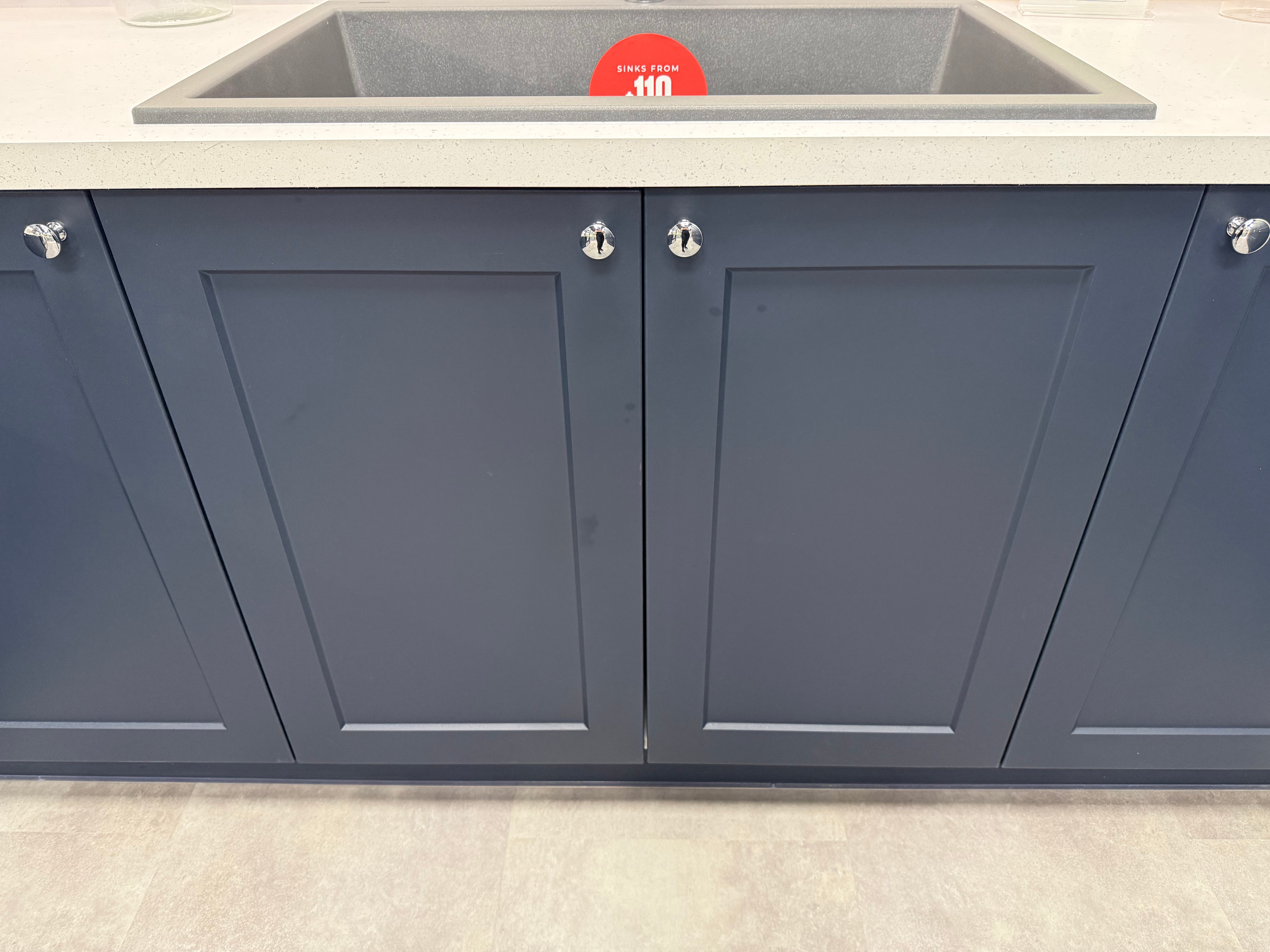 Wren Shaker Chelsea Navy Blue Matte Kitchen
