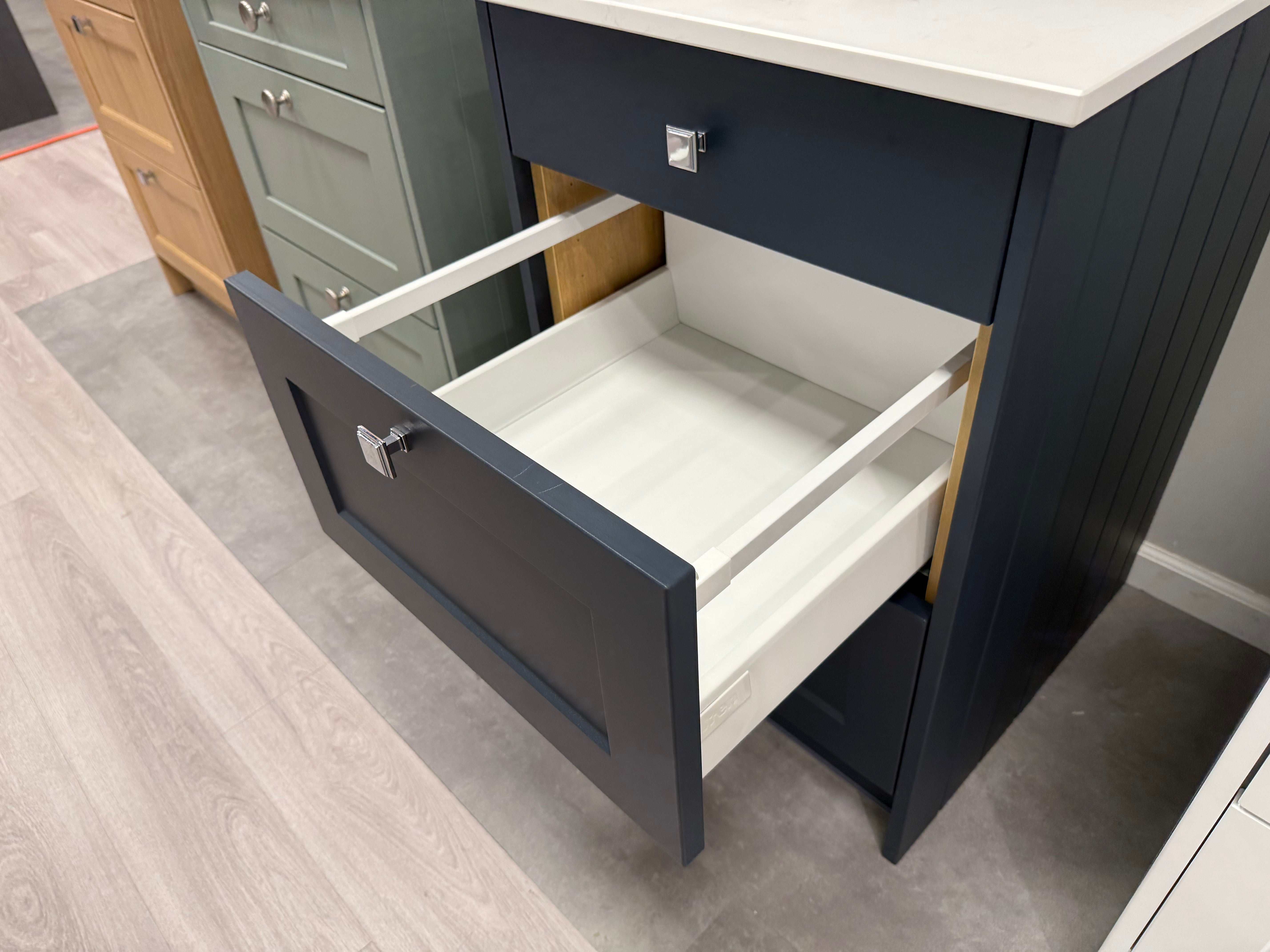 Shaker Chelsea Navy Blue Matte Base and Upper Cabinets