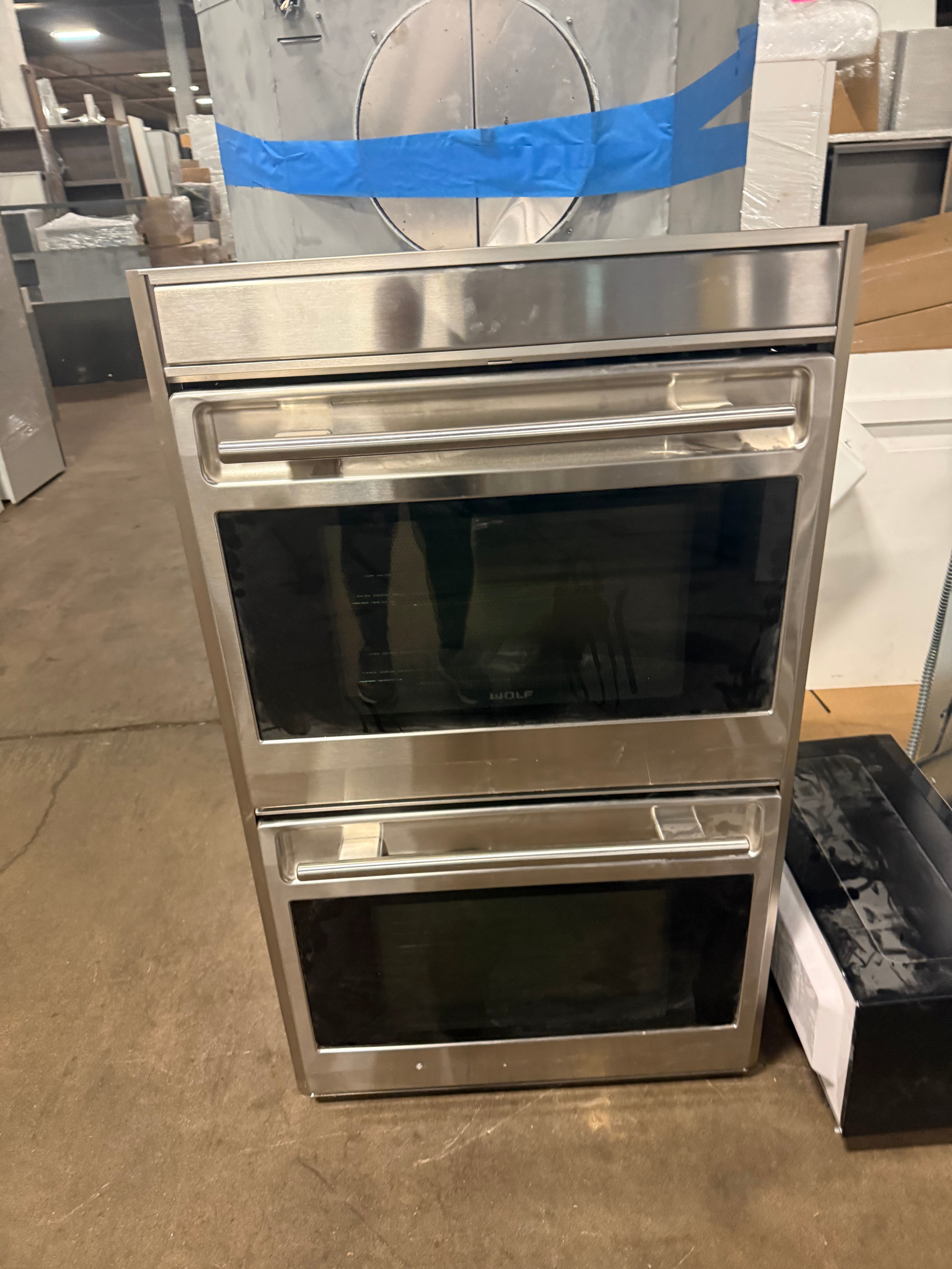 Wolf 30 inch L series double electric wall oven DO30FS in framed stainless steel