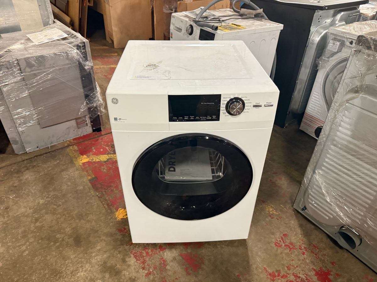 GE 24 inch compact front load vented electric dryer alternate view GFD14ESSNWW white