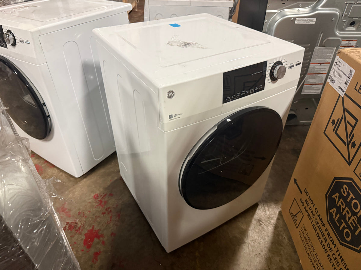 GE 24 inch 4.3 cu ft front load vented electric dryer GFD14ESSNWW in white