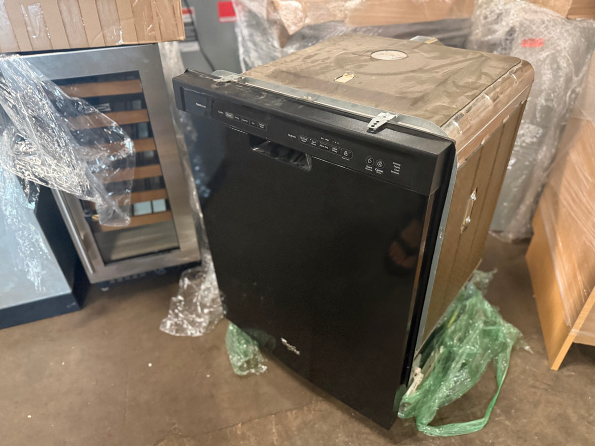 High efficiency stainless interior dishwasher with lower rack and silverware bask