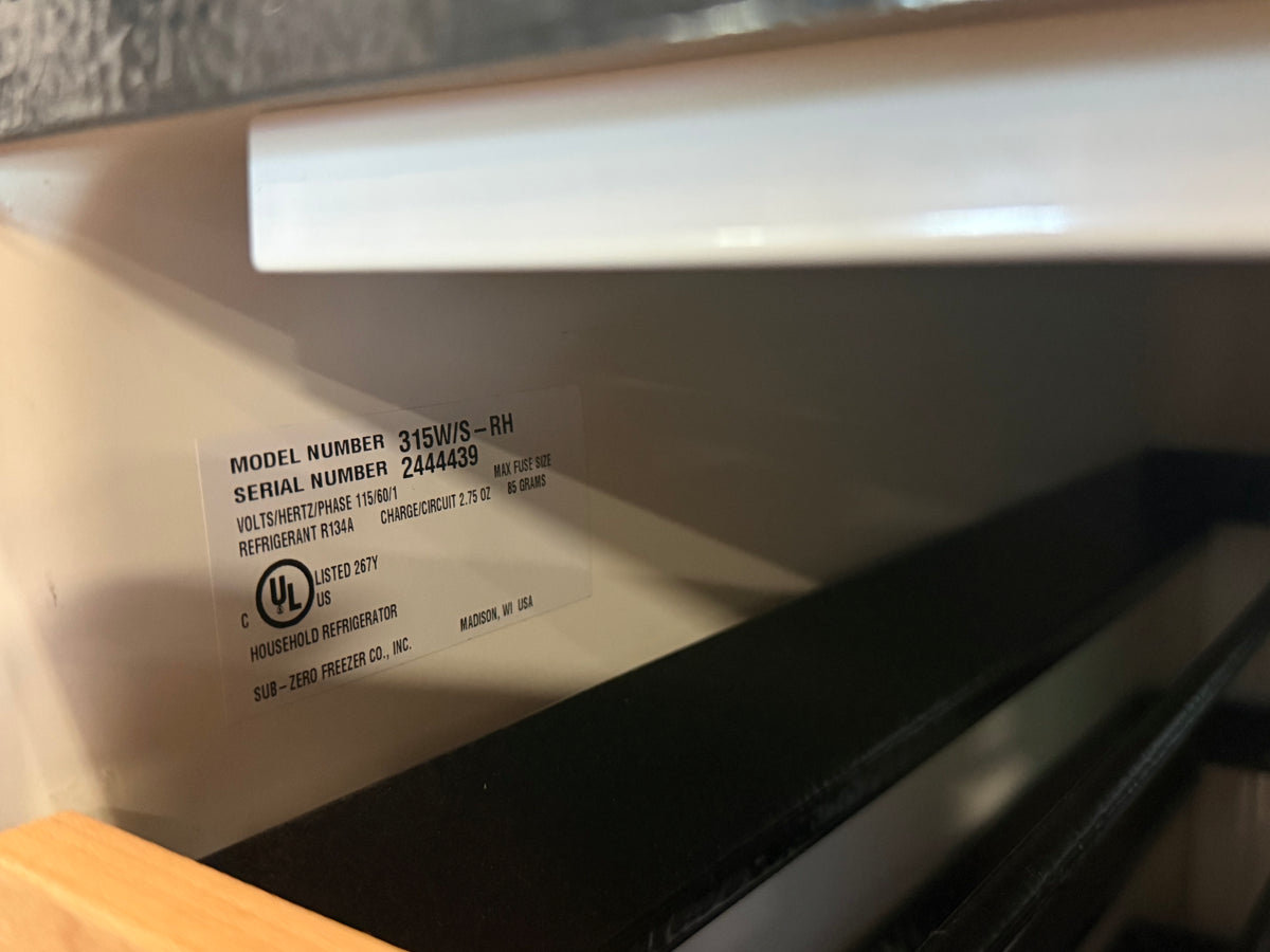 Sub-Zero 315W/S 15" Stainless Steel Undercounter Wine Cooler