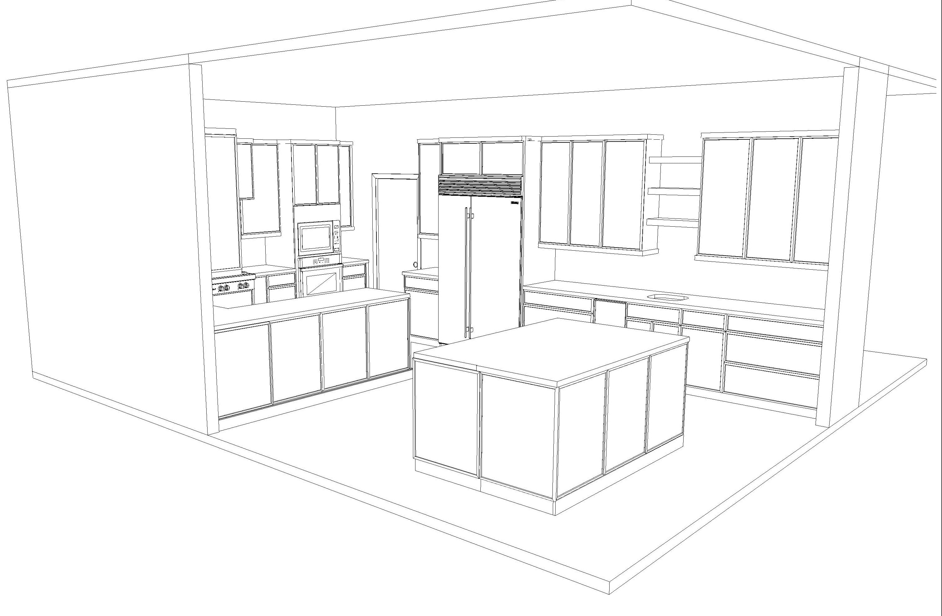 Omega Transitional Magnolia Stained Maple Kitchen with Island and Butler's Pantry - Cabinetry Only