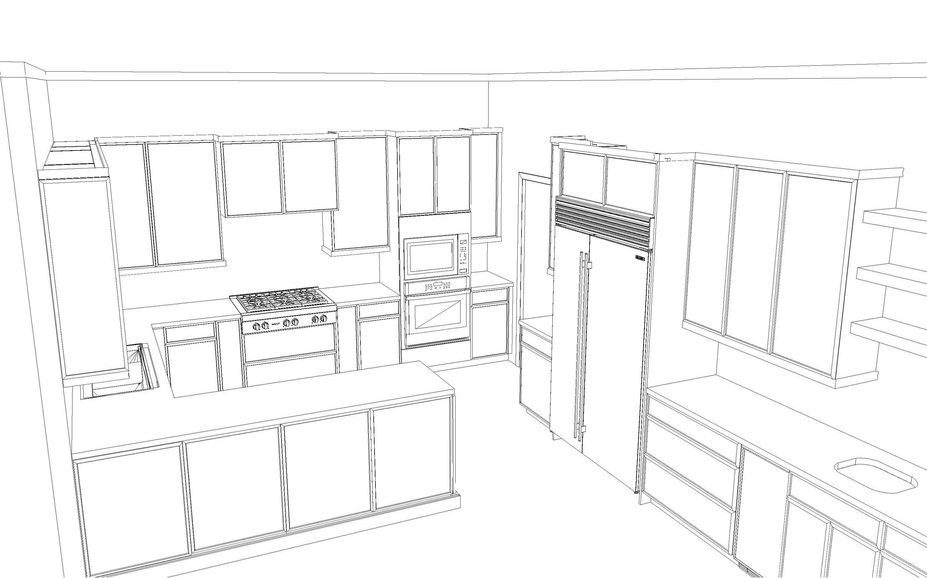 Omega Transitional Magnolia Stained Maple Kitchen with Island and Butler's Pantry - Cabinetry Only