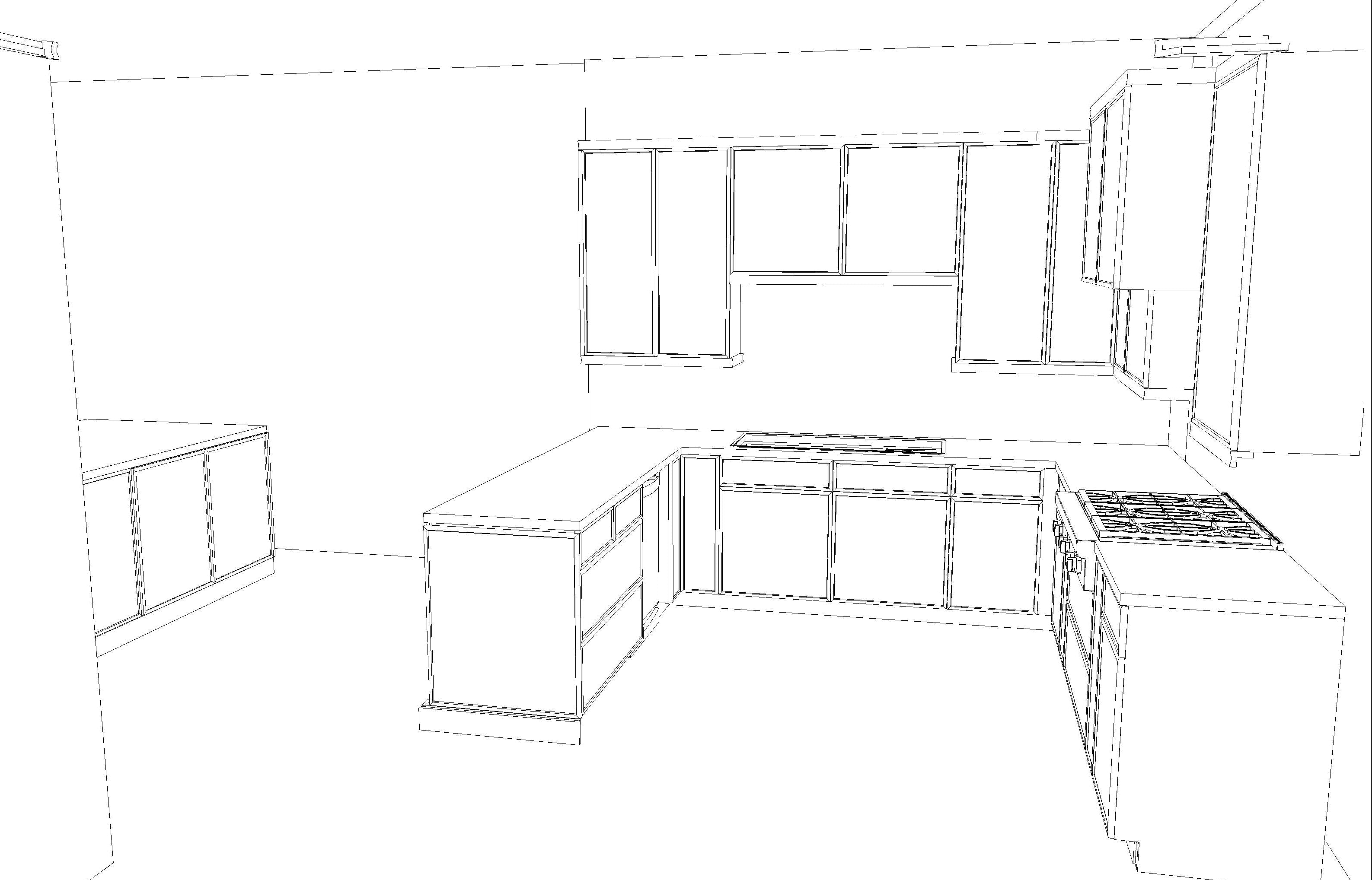 Omega Transitional Magnolia Stained Maple Kitchen with Island and Butler's Pantry - Cabinetry Only