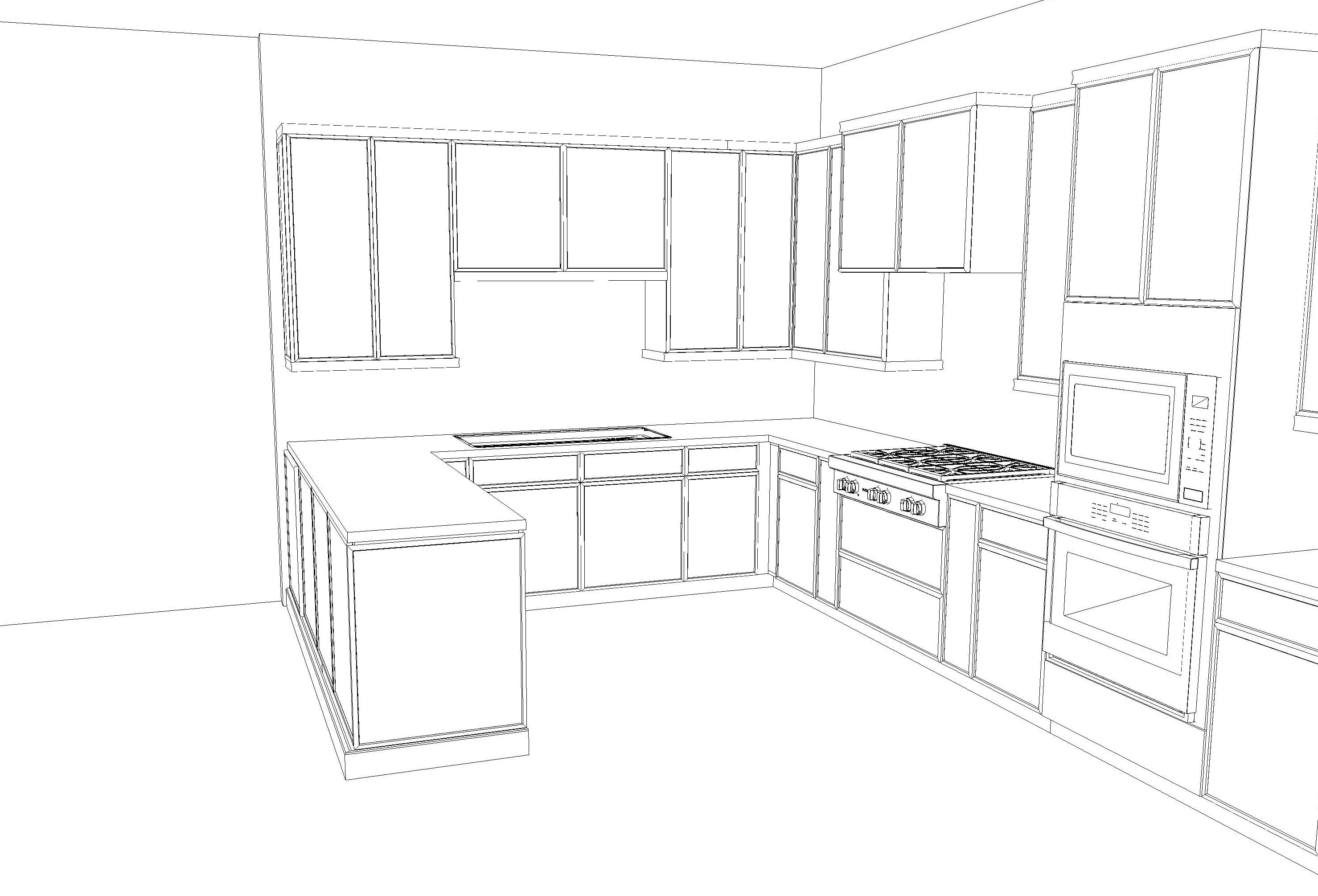 Omega Transitional Magnolia Stained Maple Kitchen with Island and Butler's Pantry - Cabinetry Only
