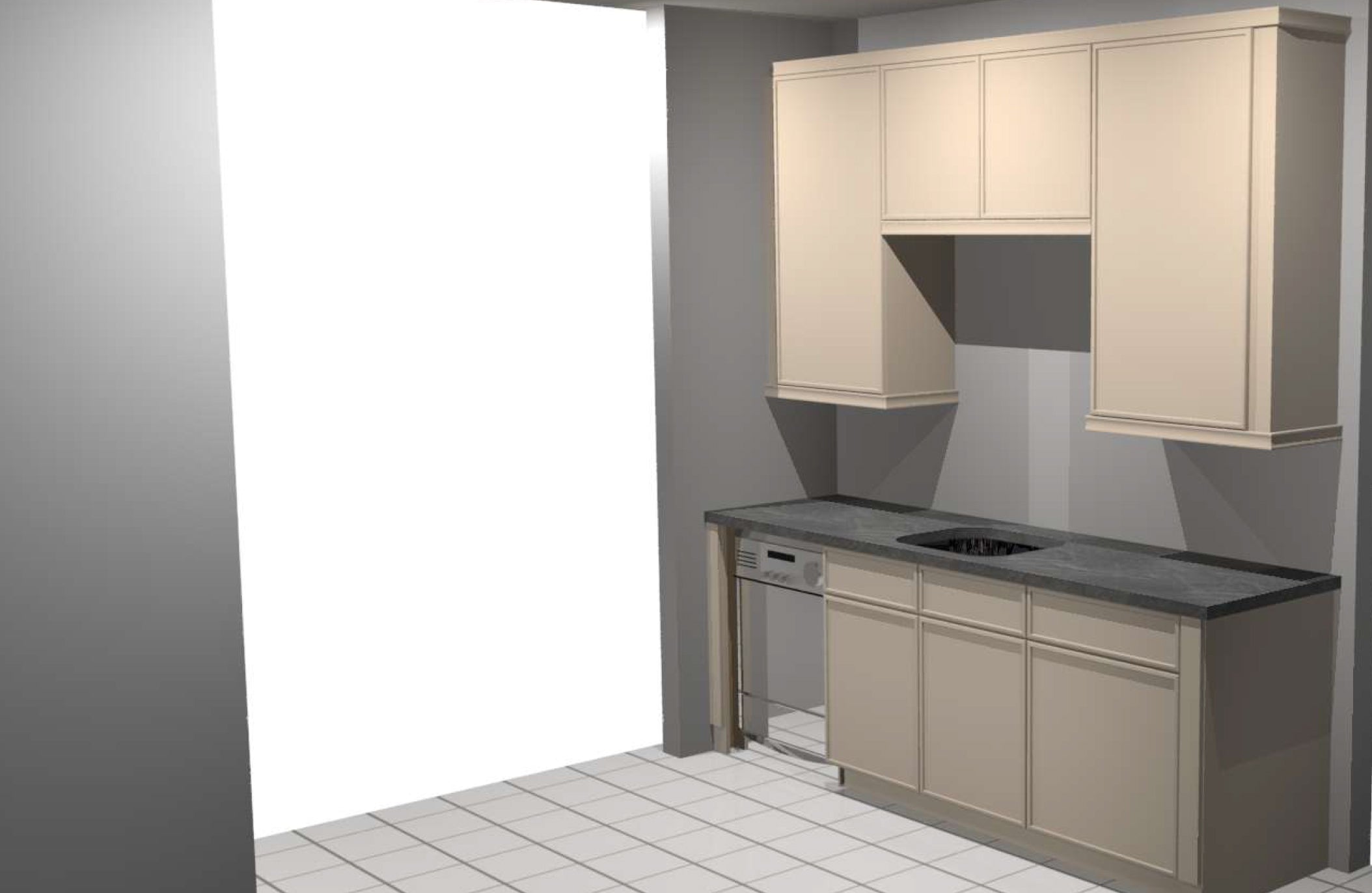 Omega Transitional Magnolia Stained Maple Kitchen with Island and Butler's Pantry - Cabinetry Only