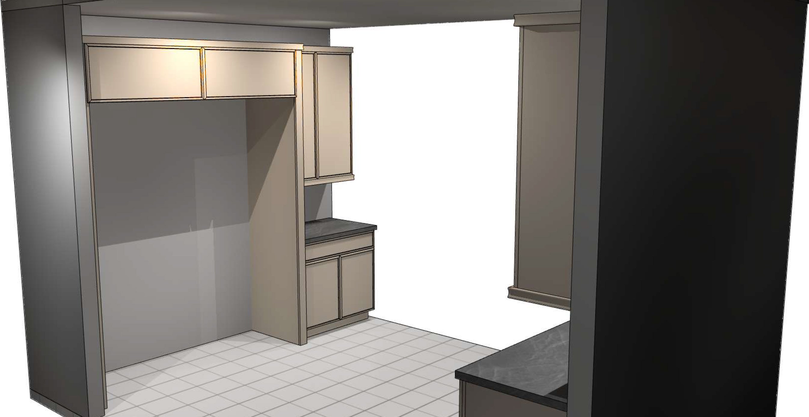 Omega Transitional Magnolia Stained Maple Kitchen with Island and Butler's Pantry - Cabinetry Only