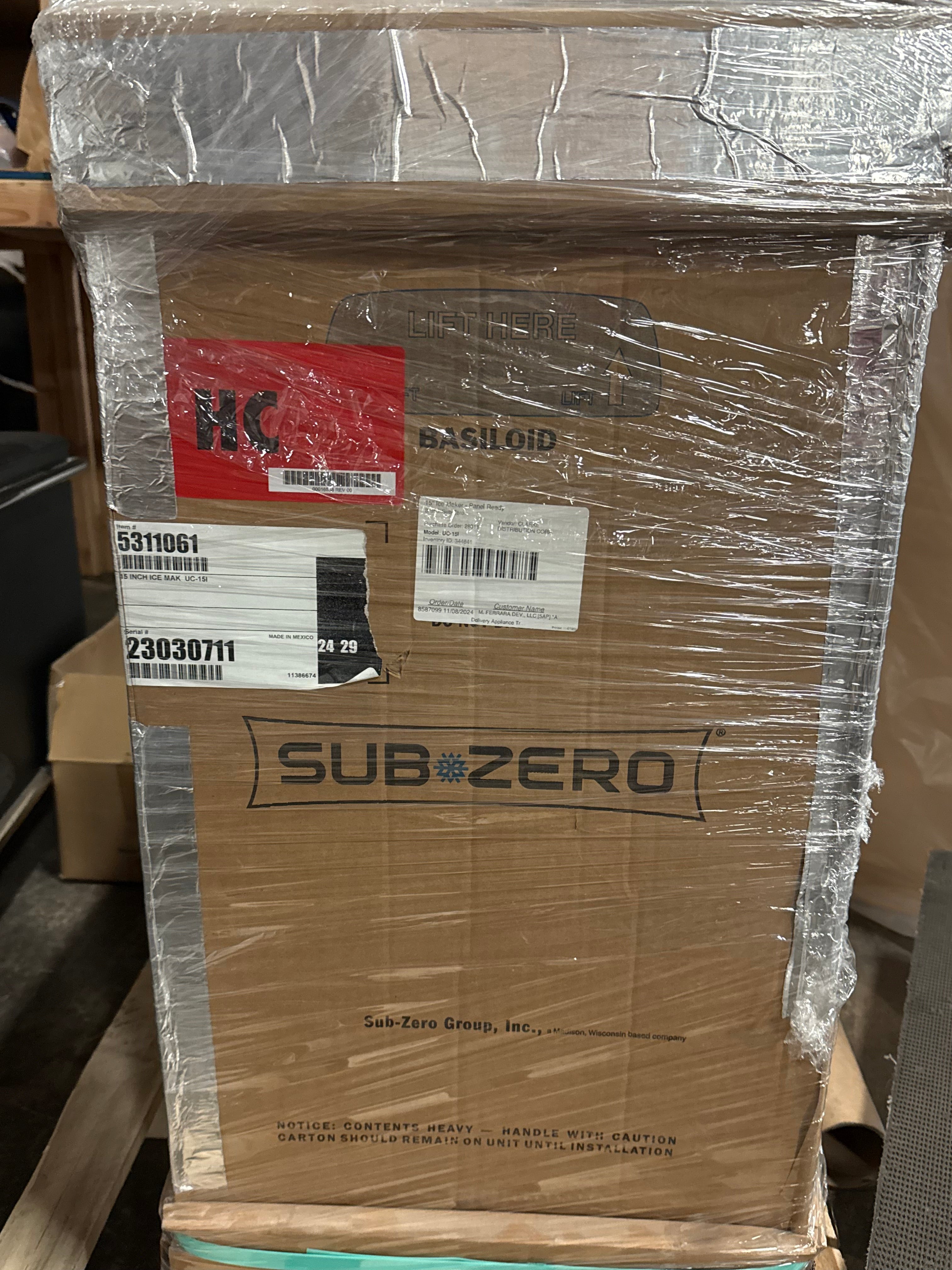 Sub-Zero Certified UC-15I 15" Panel Ready Undercounter Ice Maker