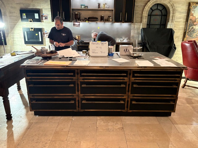 L'Atelier Paris Haute Design Le Classique Noir Matte Kitchen Cabinets with Cook Island