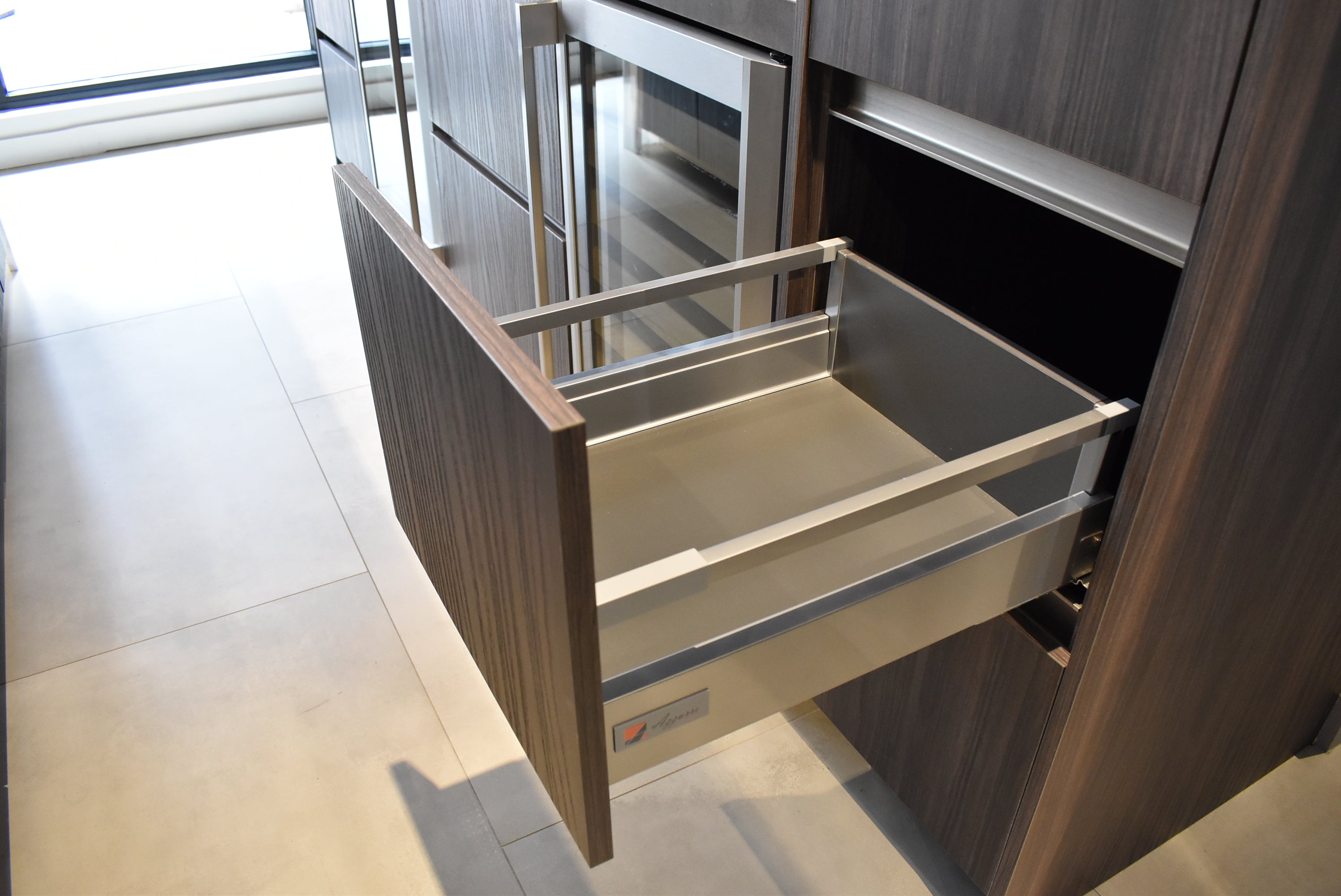 Azzurri Casa Modern Wood Paneled Wet Wine Bar with Wine Wall and Onyx Countertops