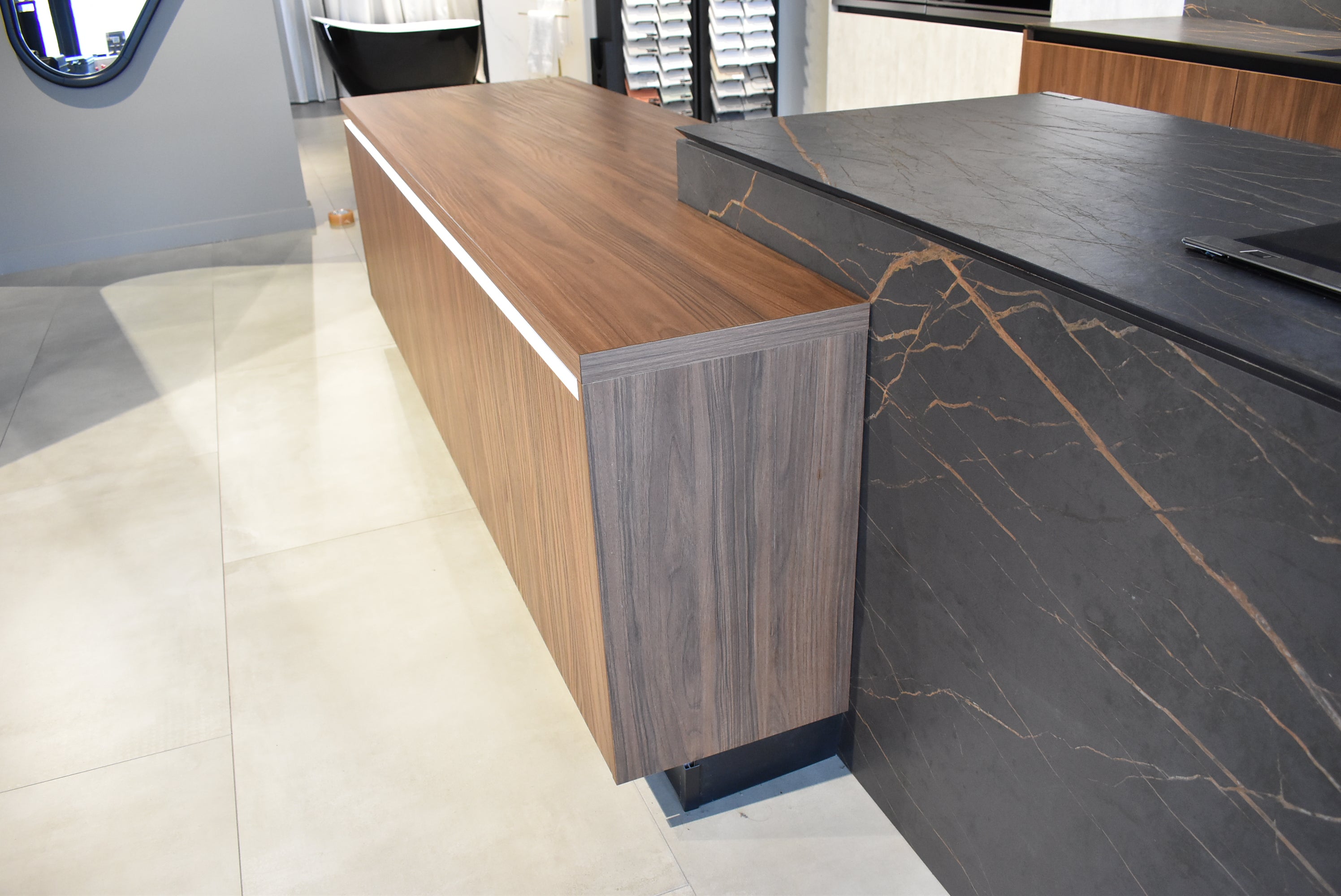 Azzurri Casa Dubai Style Modern Kitchen with Dekton Countertops and Monogram Appliances