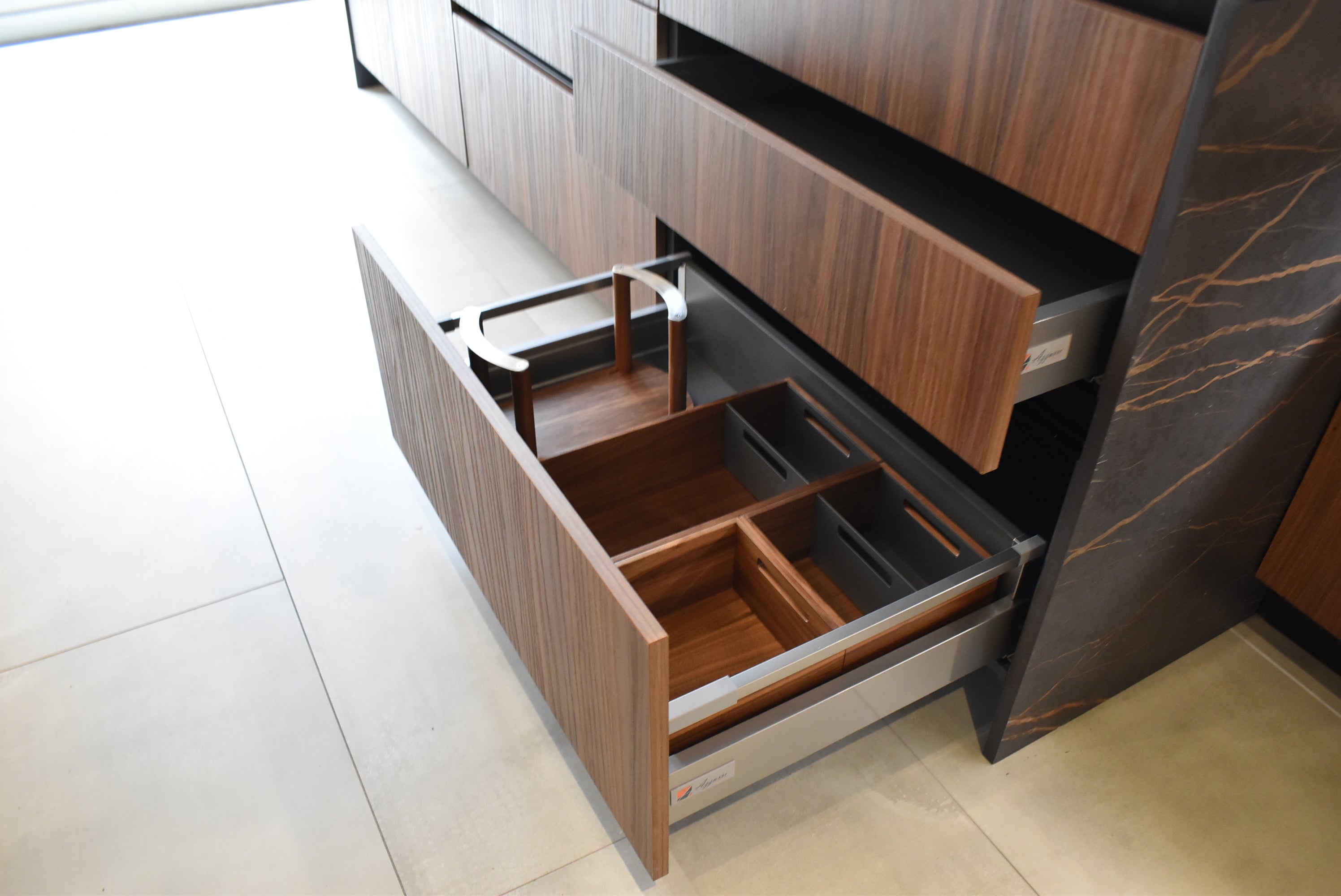 Azzurri Casa Dubai Style Modern Kitchen with Dekton Countertops and Monogram Appliances